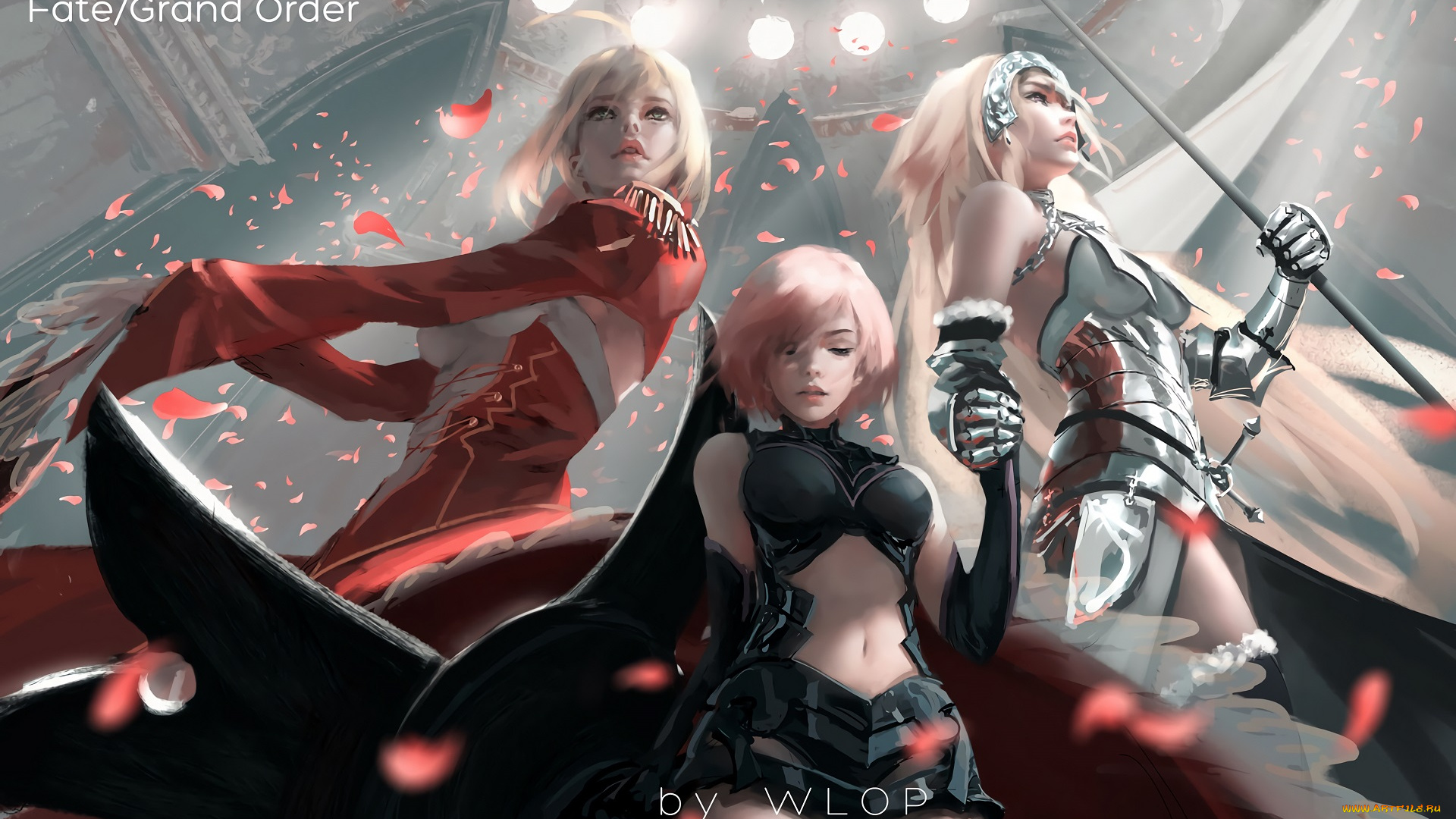 аниме, fate, stay, night, девушки