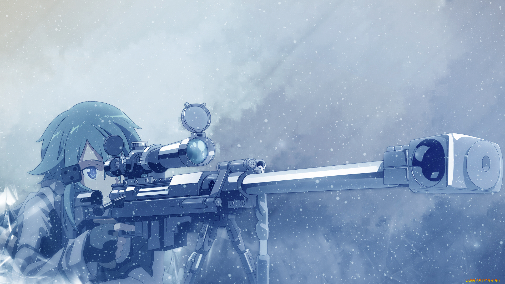 аниме, sword, art, online, девушка, sinon, ??????