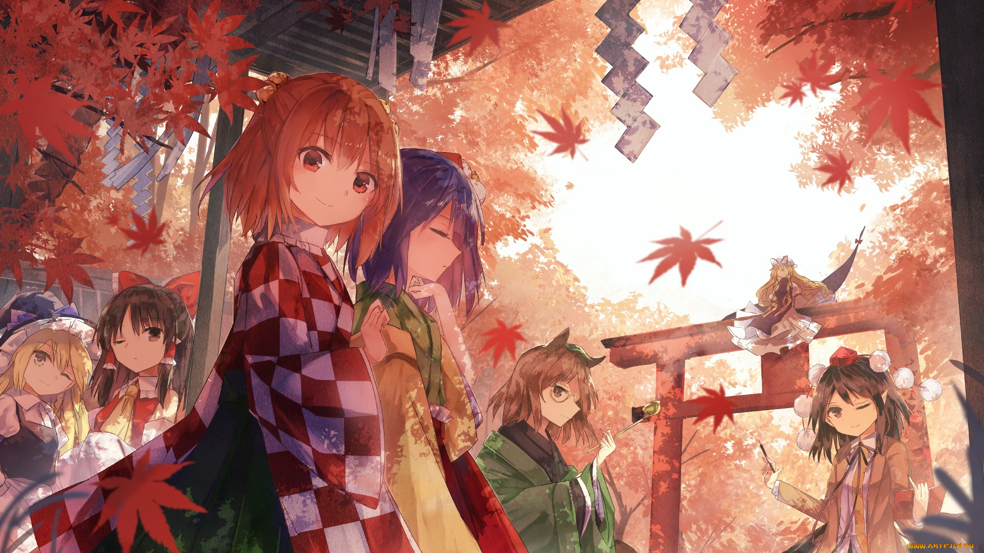 аниме, touhou, девочки