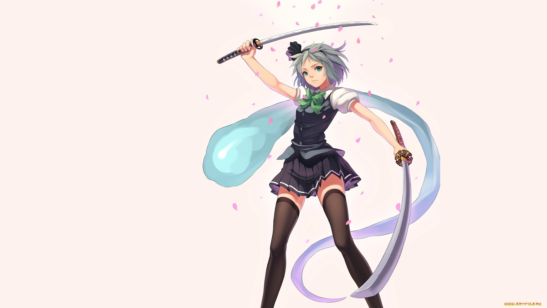 аниме, touhou, взгляд, девушка, фон