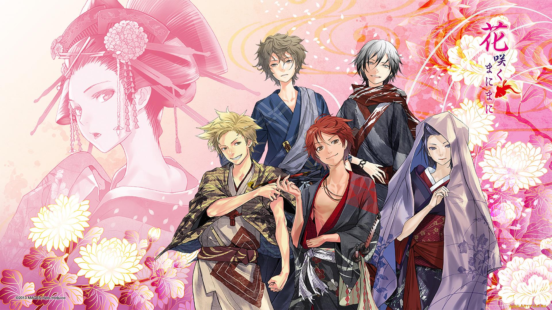 hanasaku, manimani, аниме, парни