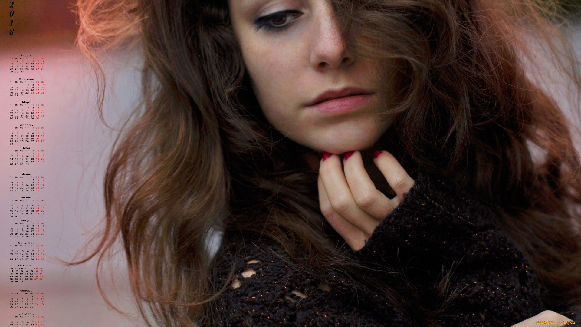 календари, девушки, лицо