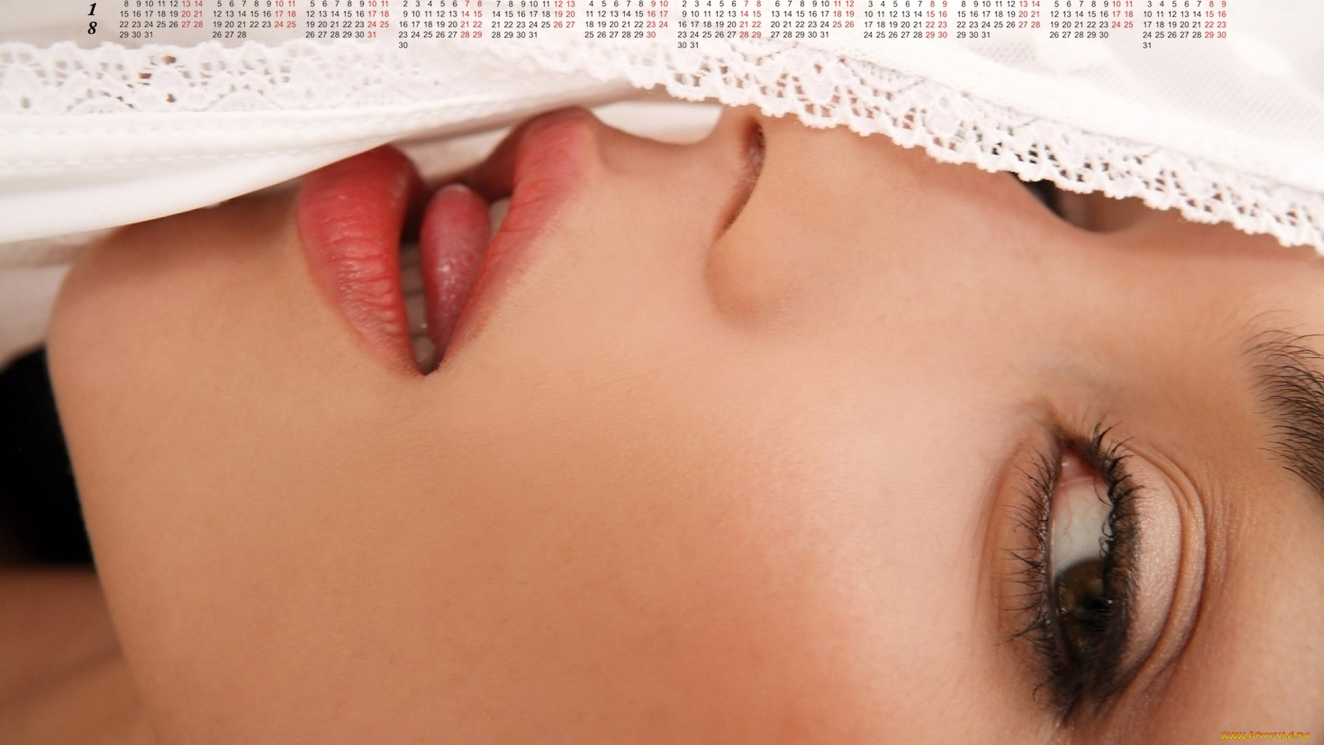 календари, девушки, лицо, взгляд