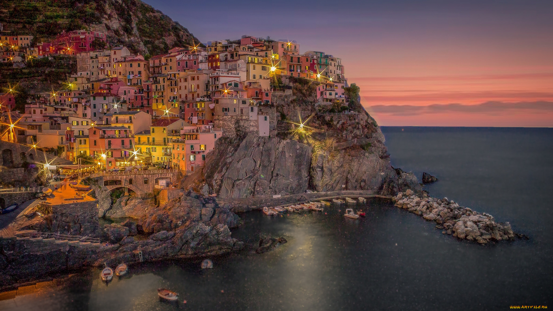 manarola, города, -, панорамы, побережье