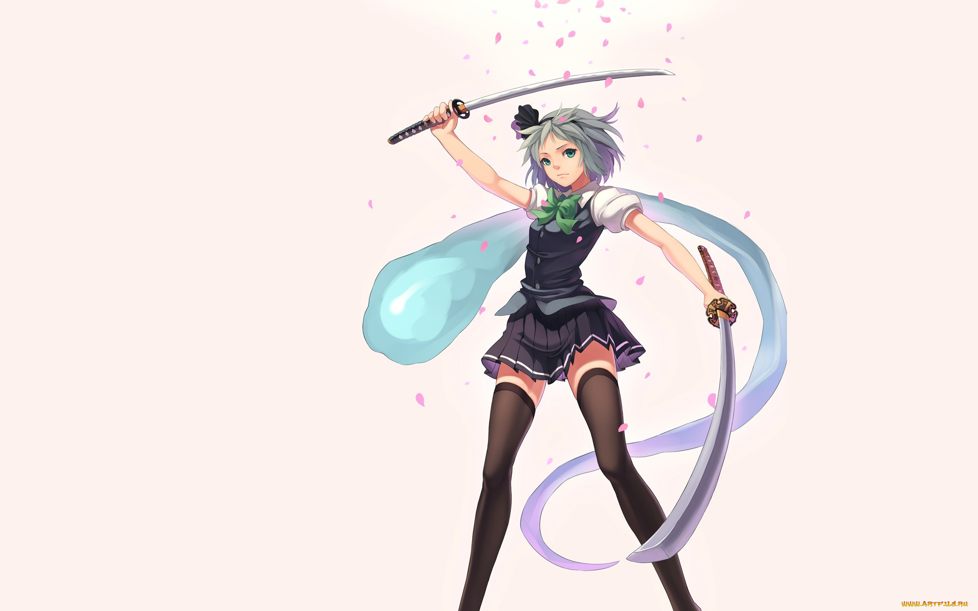 аниме, touhou, взгляд, девушка, фон