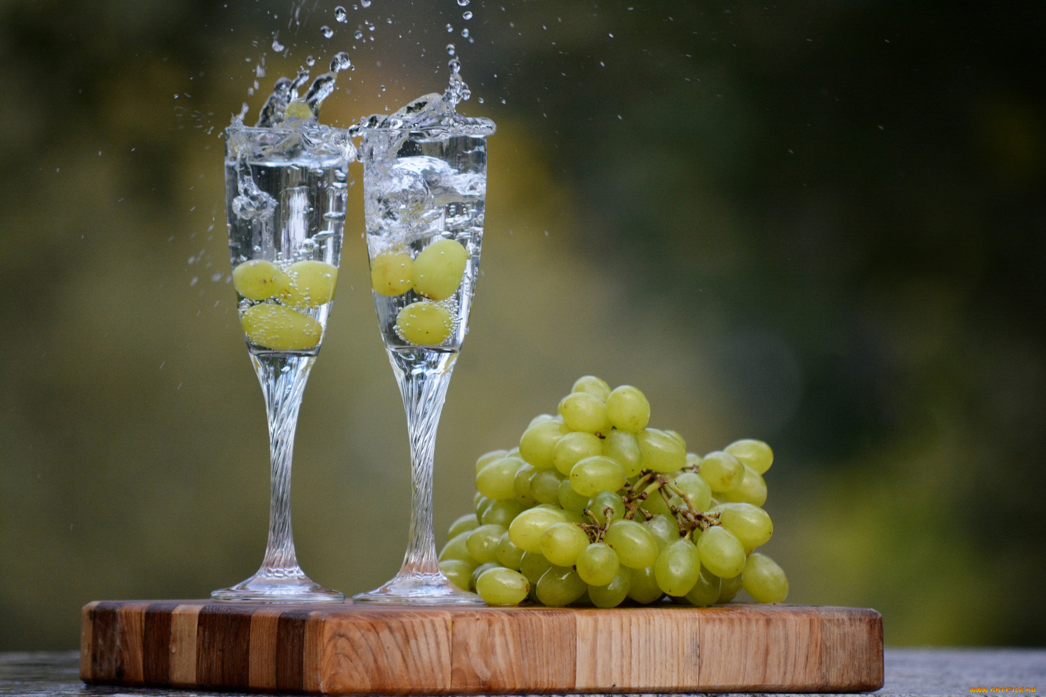 еда, виноград, ягоды, бокалы
