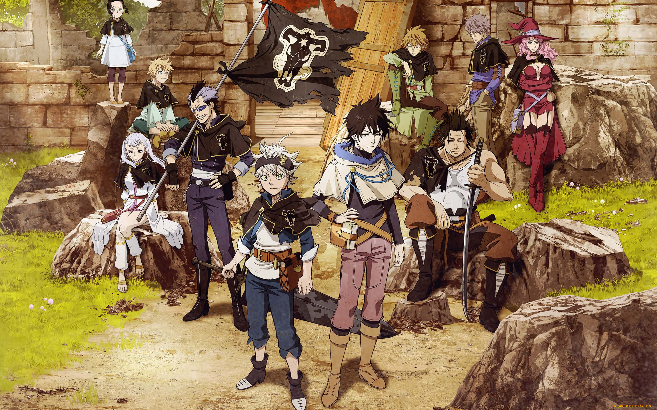 аниме, black, clover, asta, yuno, boy, japonese, flag, manga, madoshi, mahou, anime, black, clover