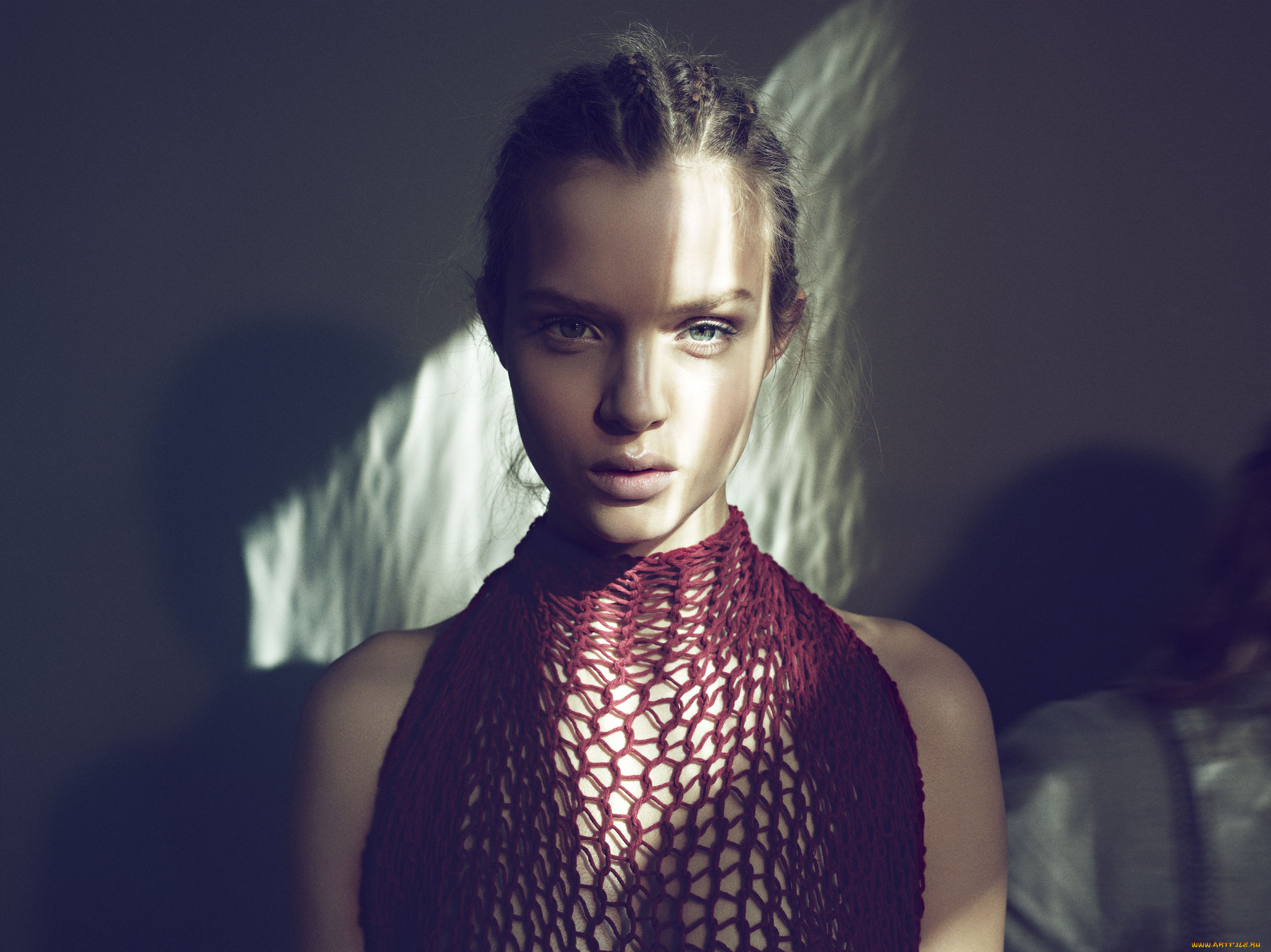 девушки, josephine, skriver, модель, сетка, топ, взгляд