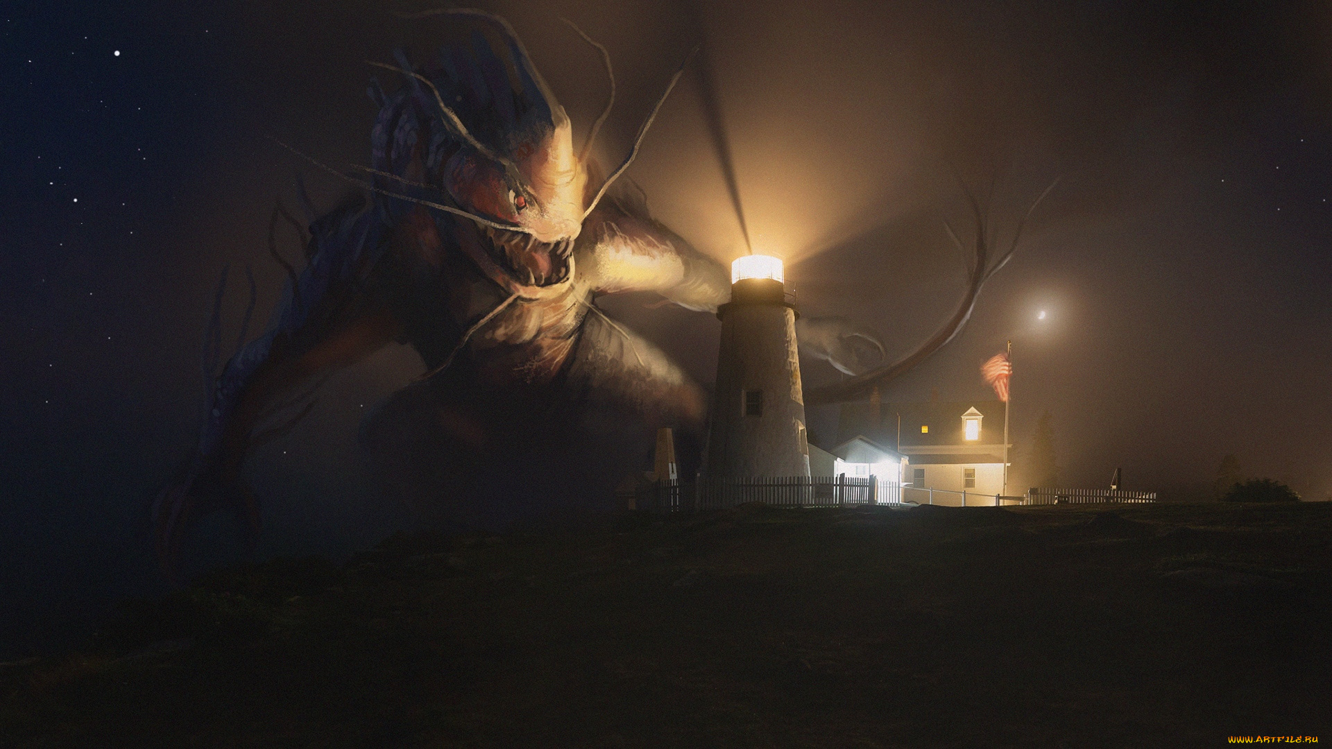 фэнтези, существа, маяк, монстр