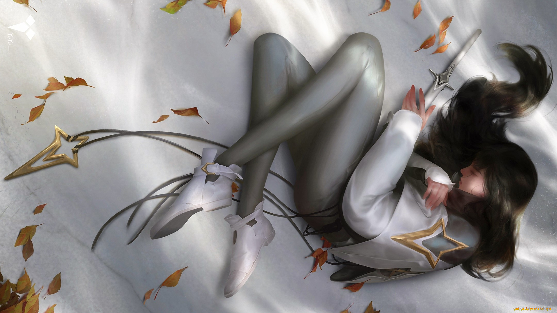 аниме, kill, la, kill, девушка, меч, листья