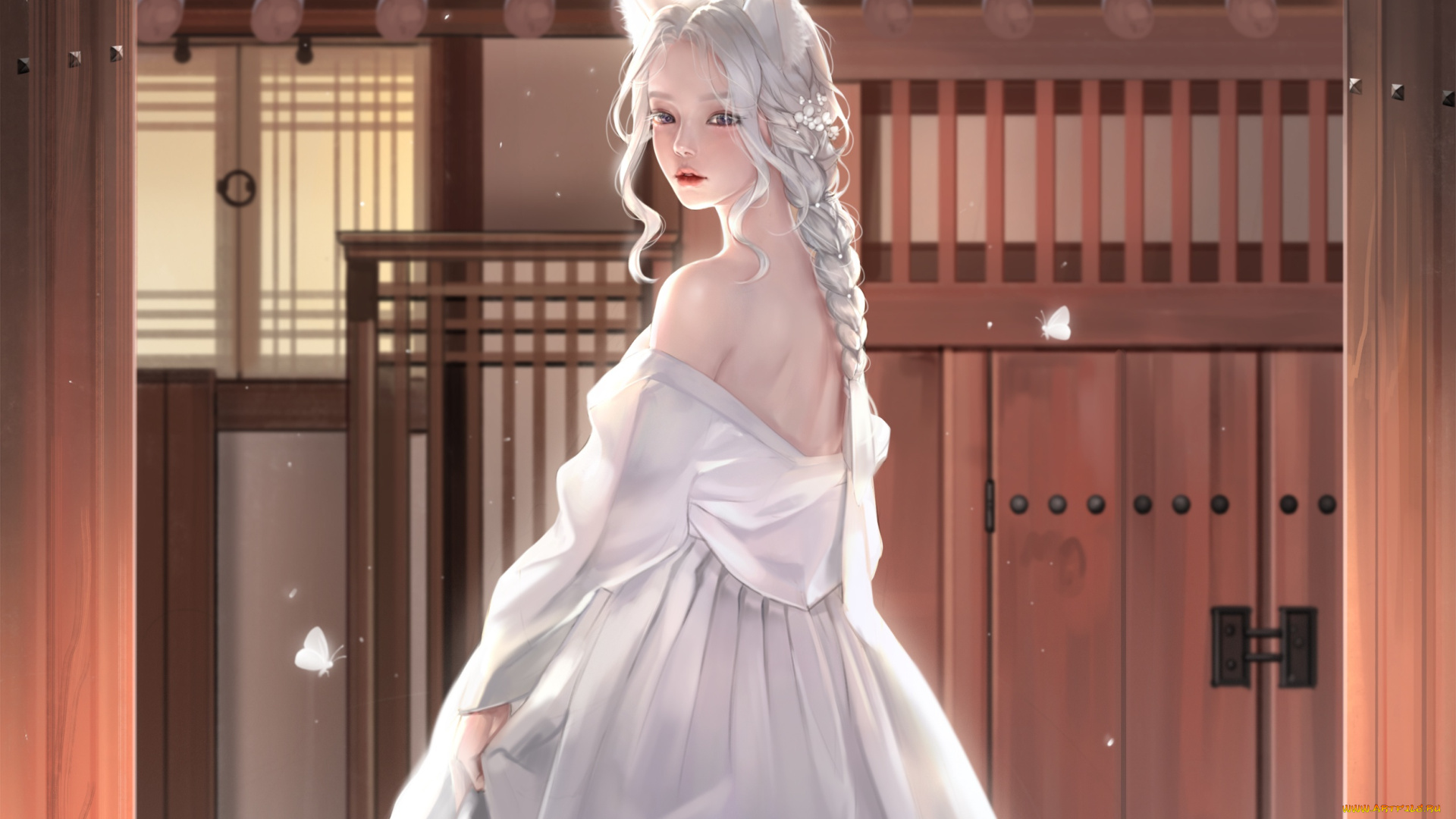 аниме, животные, , существа, девушка