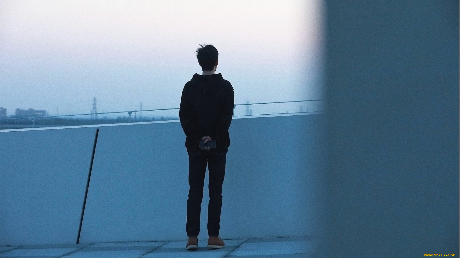 мужчины, xiao, zhan, актер, телефон, ограждение