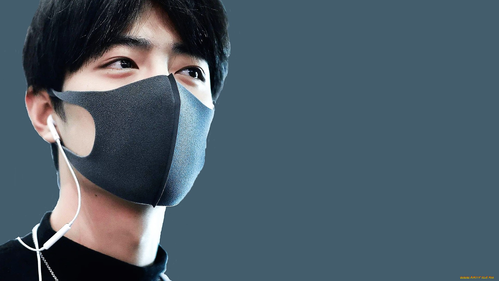 мужчины, xiao, zhan, лицо, маска, свитер