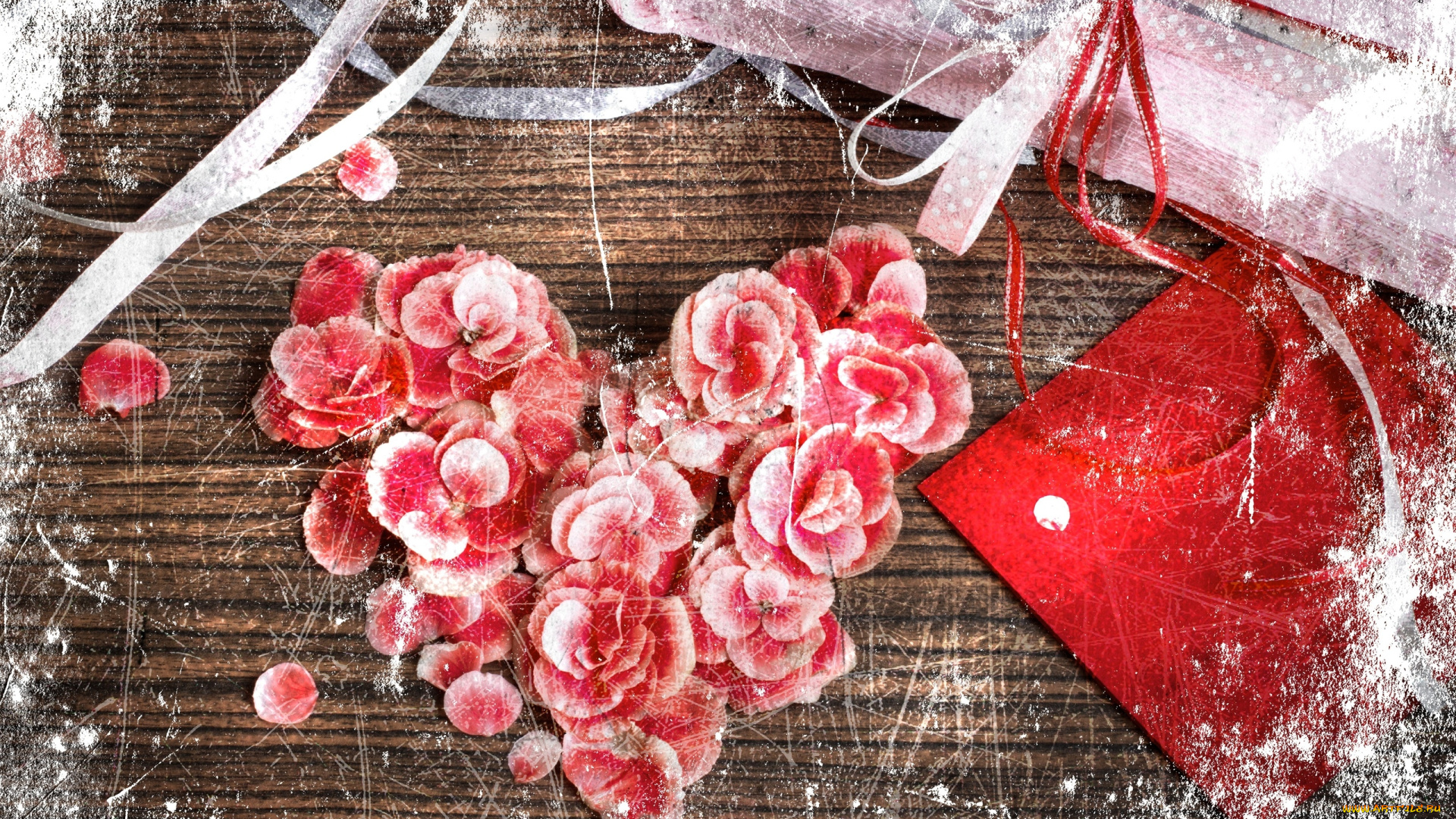 праздничные, день, святого, валентина, , сердечки, , любовь, сердечко, цветы, конверт, коробка, подарок