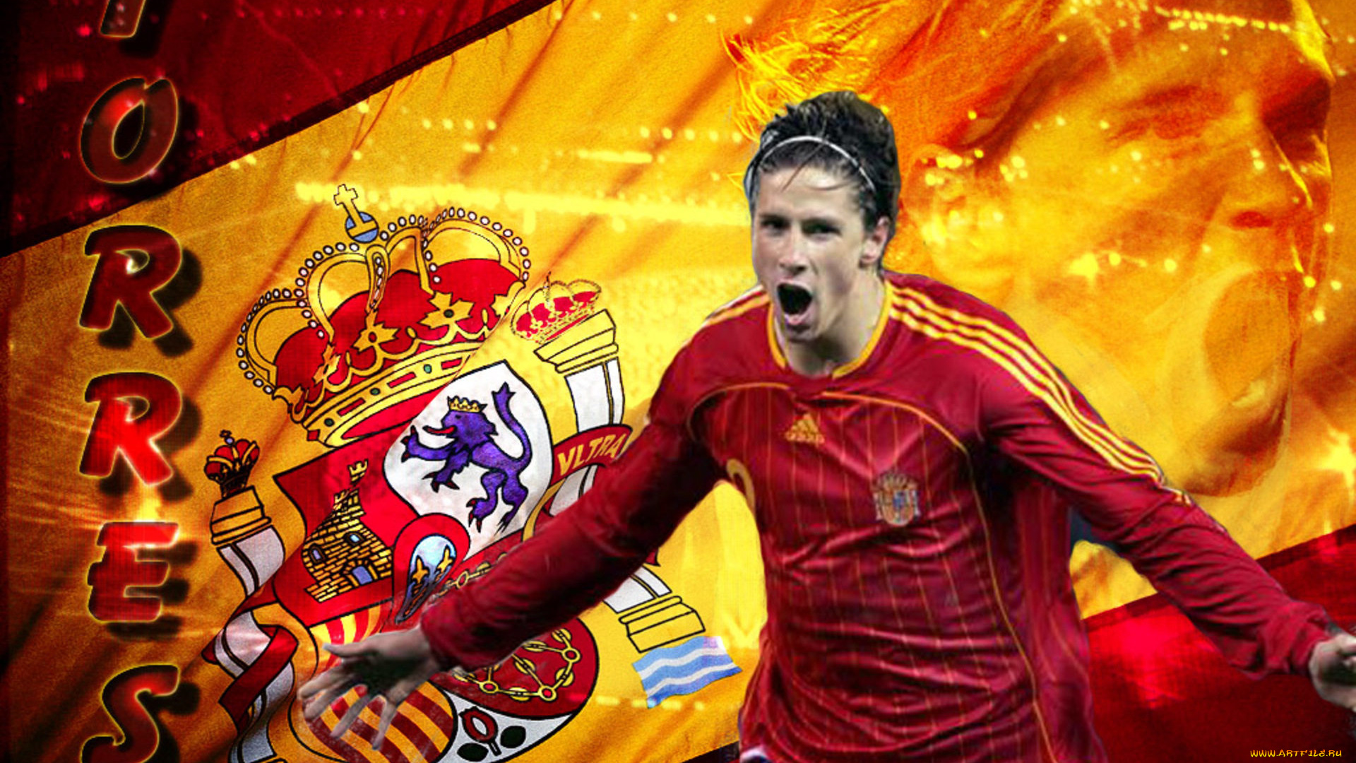 спорт, футбол, фернандо, торрес, флаг, эмоции, футболист