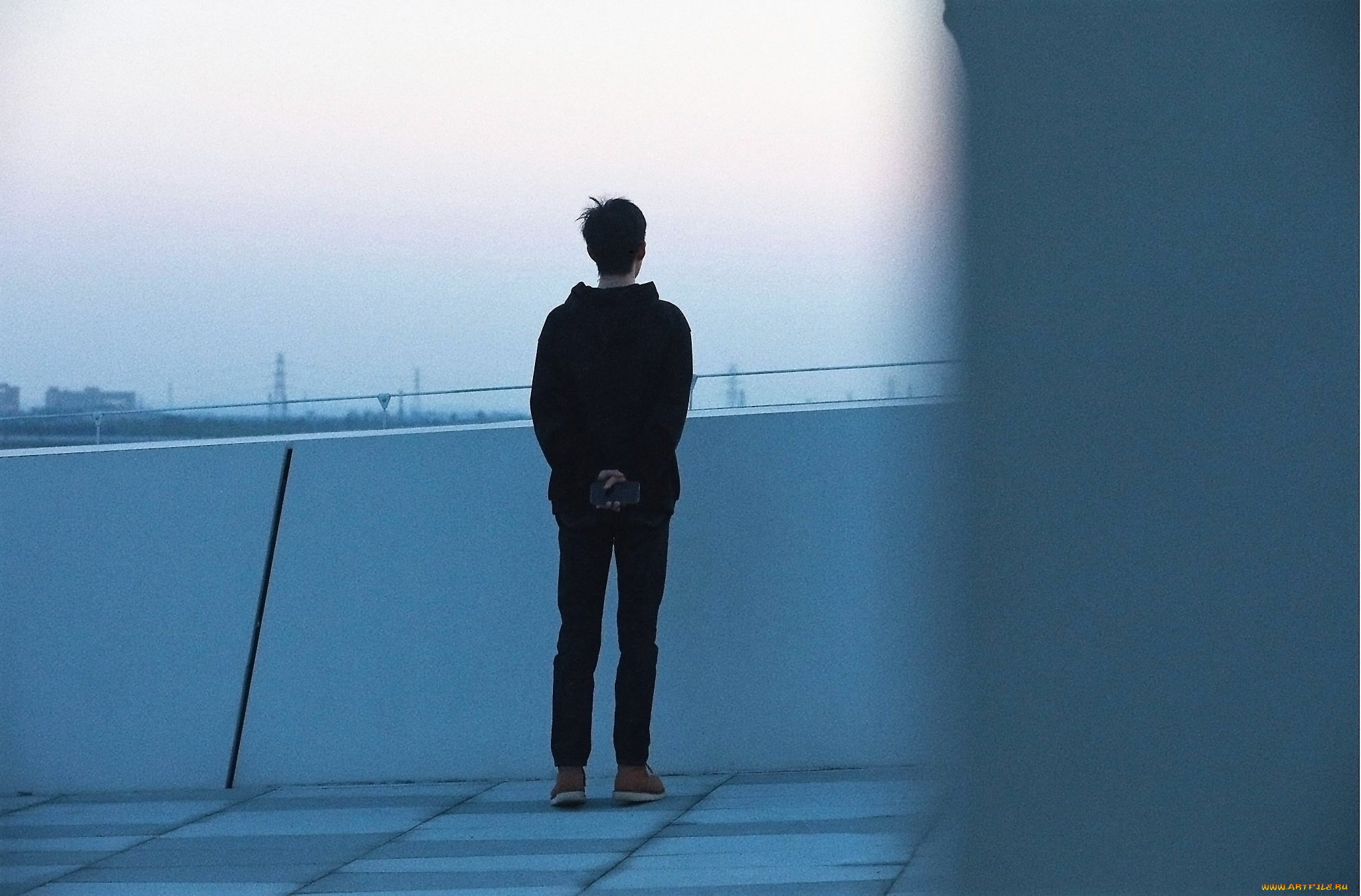 мужчины, xiao, zhan, актер, телефон, ограждение