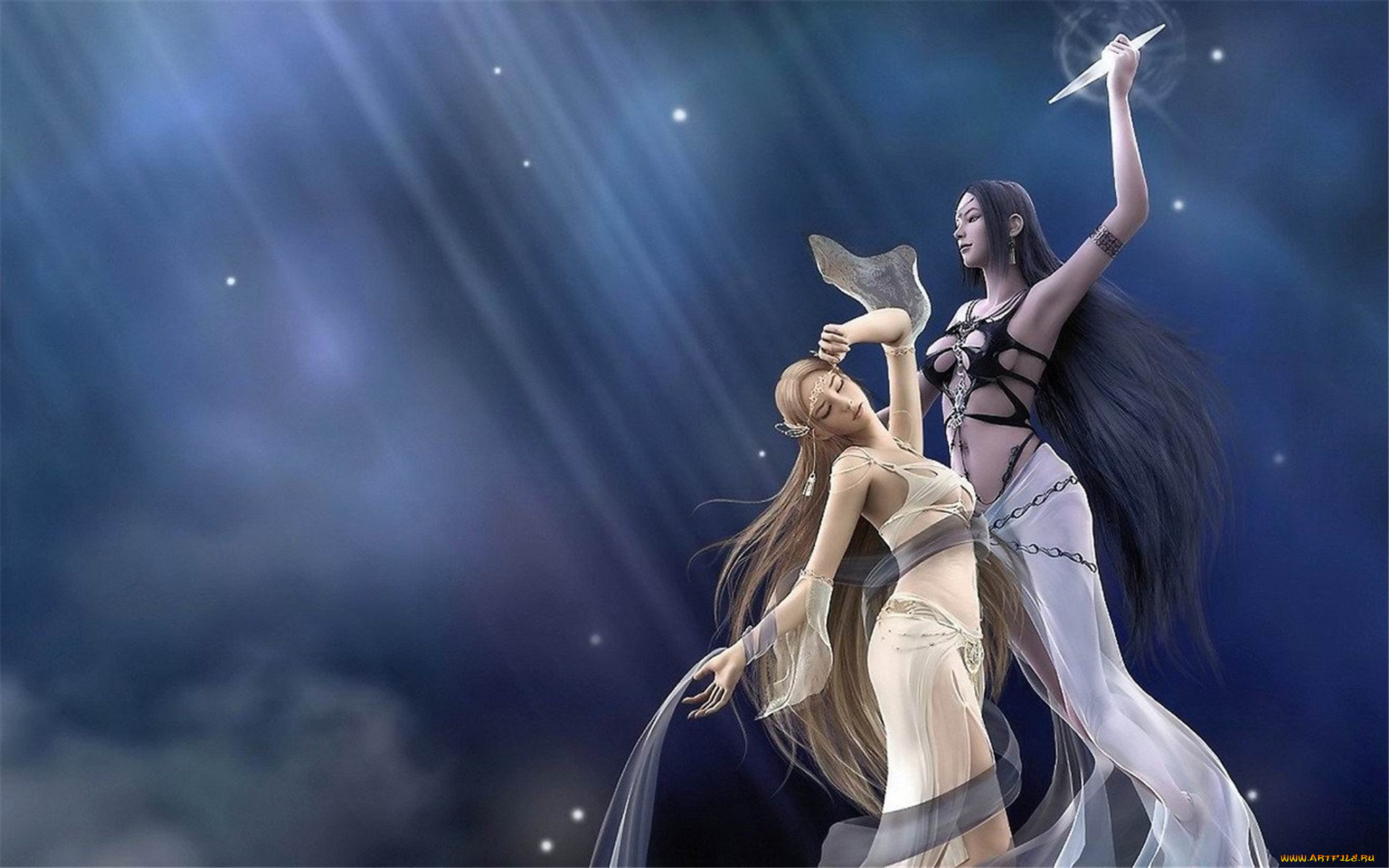 видео, игры, shaiya, , light, and, darkness, девушки, кинжал