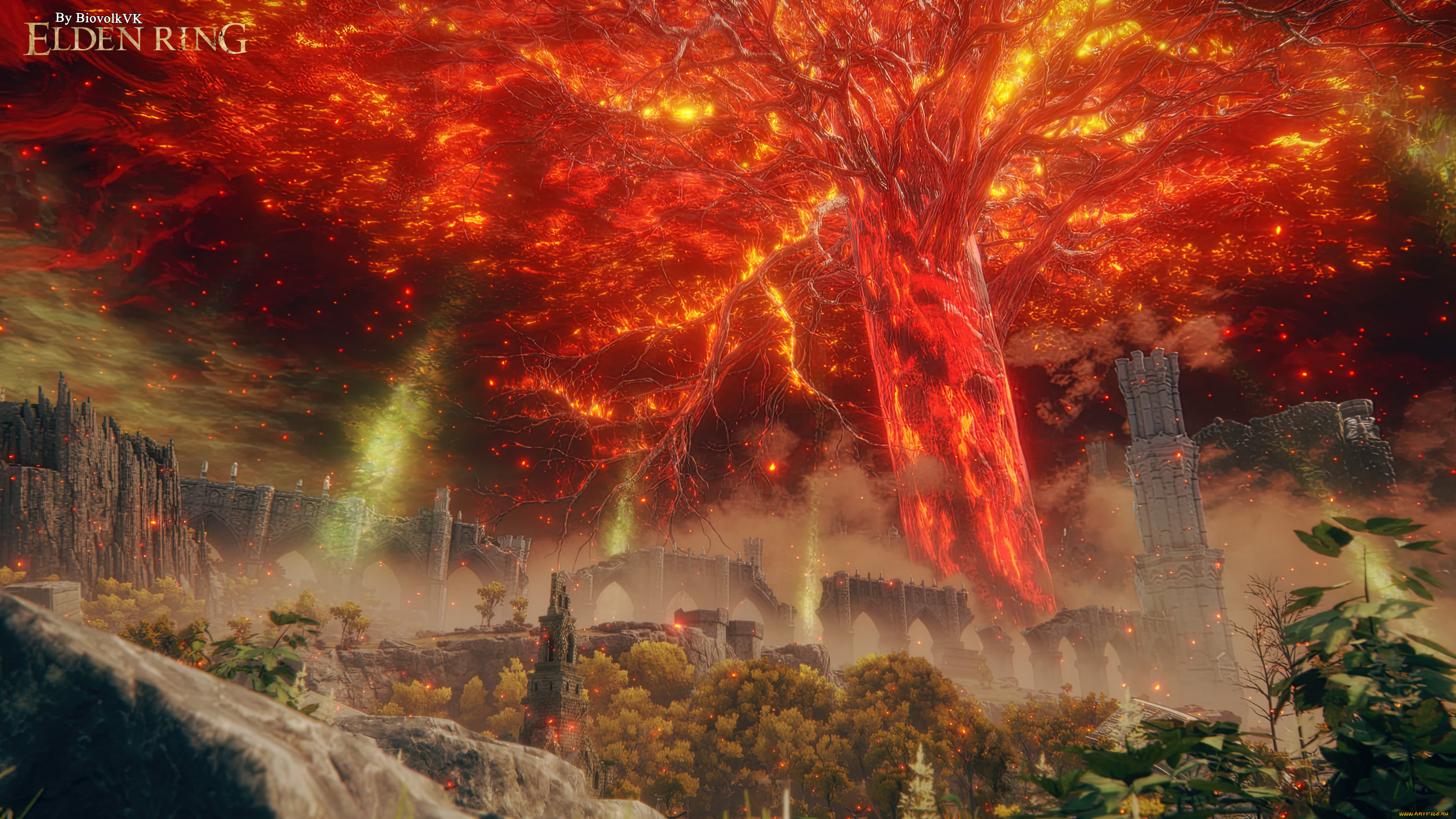 elden, ring, erdtree, видео, игры, elden, ring, art, elden, ring, biovolkvk, 4k, erdtree