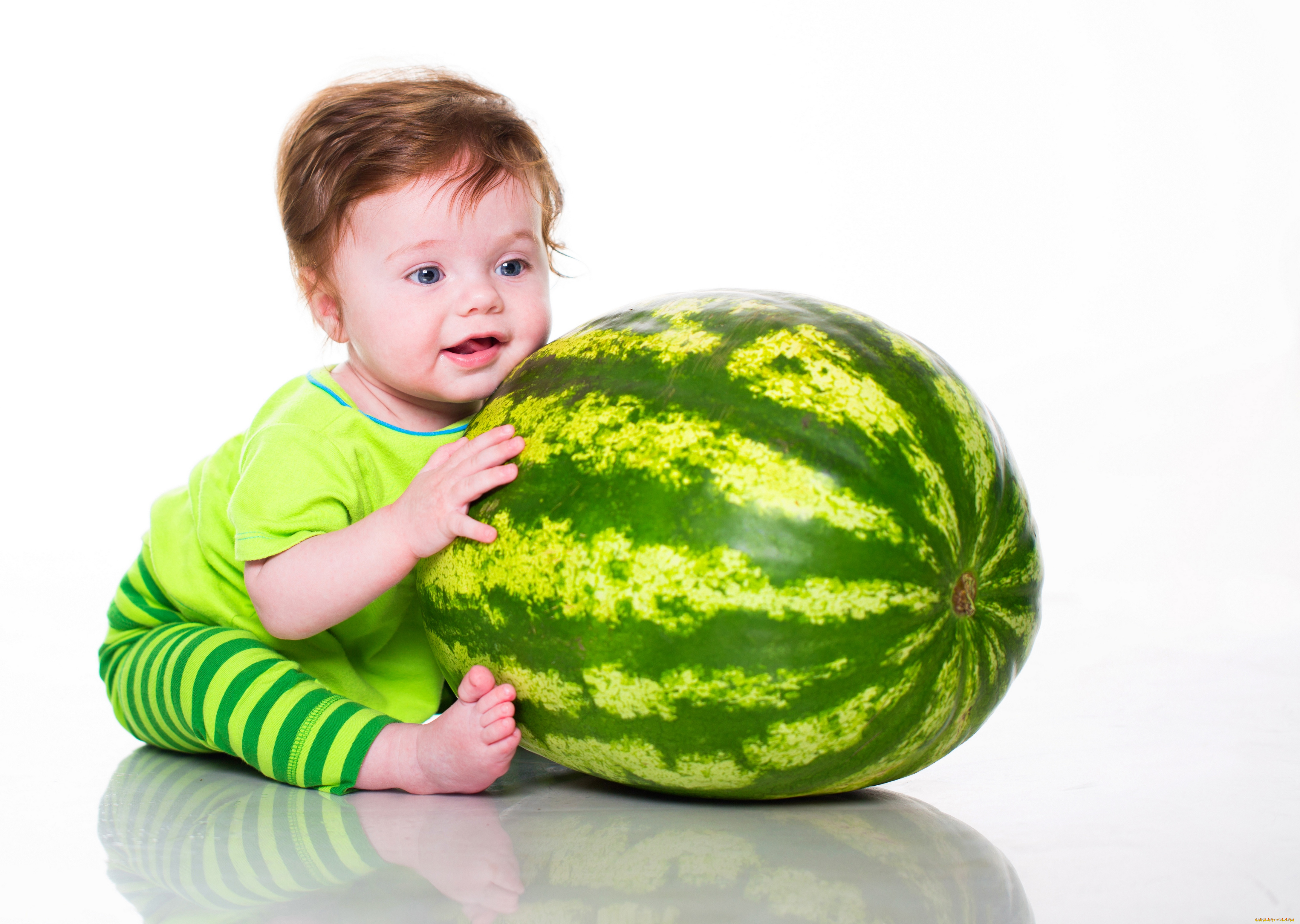 разное, дети, ребенок, арбуз