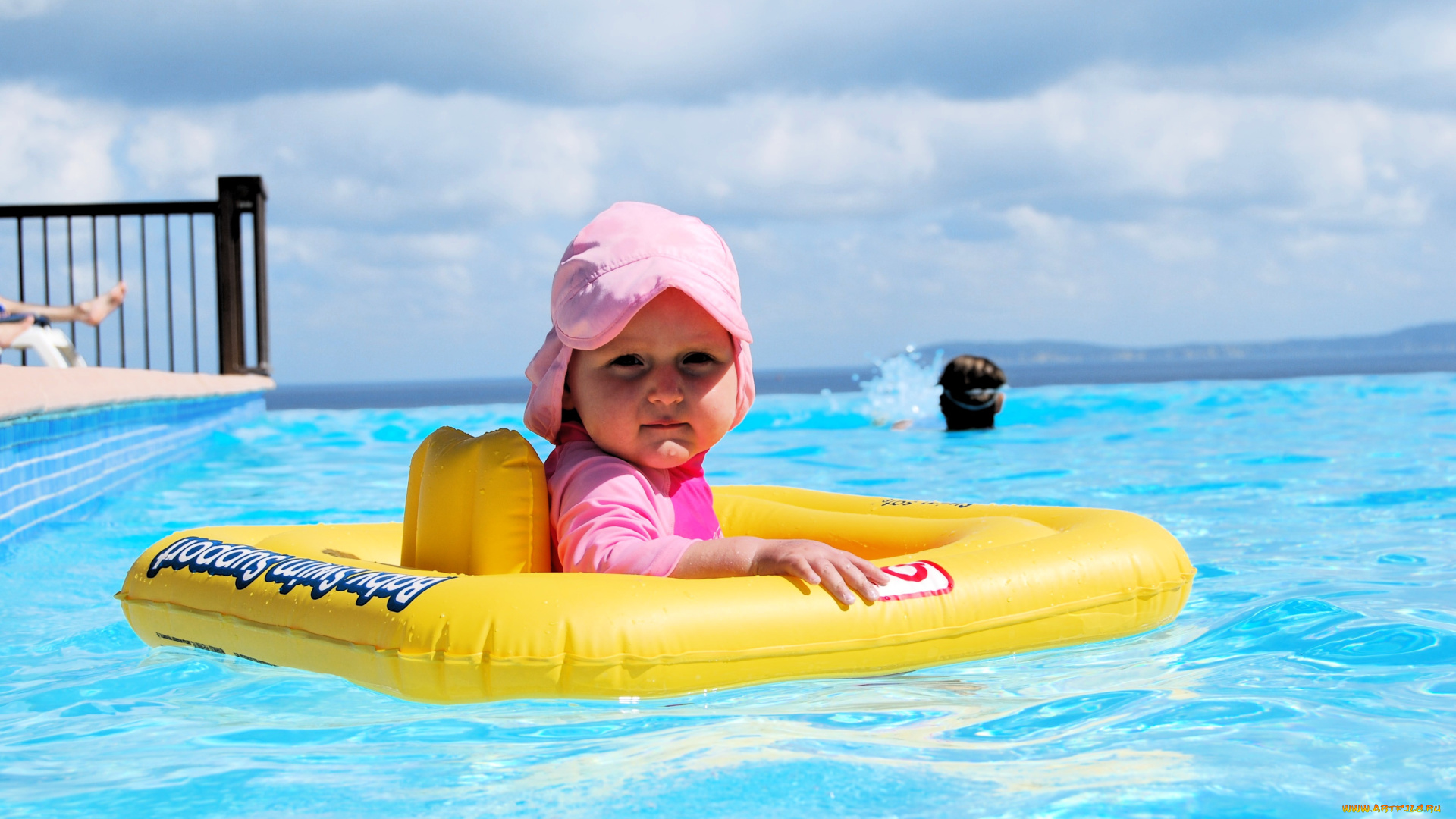 разное, дети, ребенок, панамка, круг, бассейн
