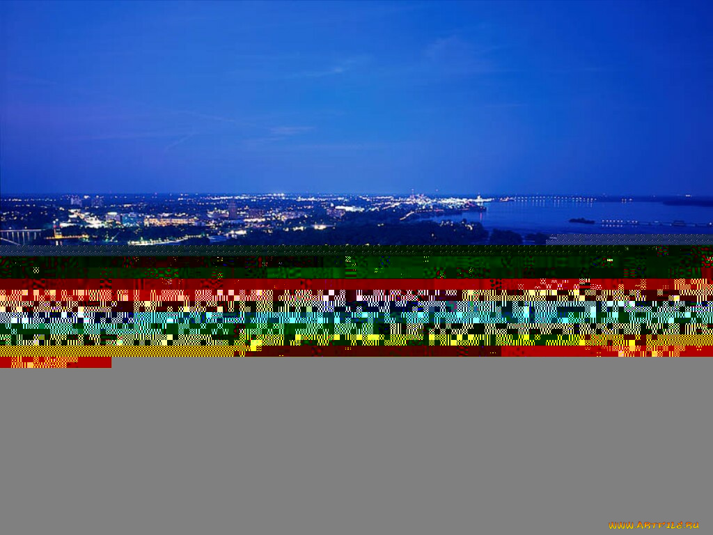 города, огни, ночного