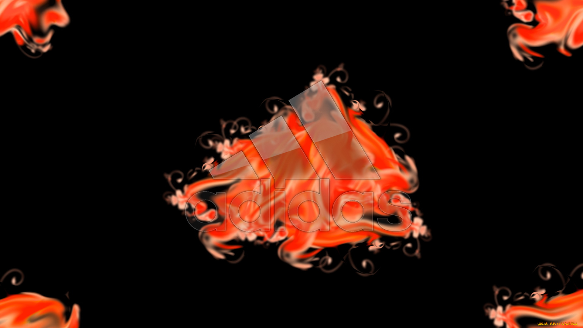 бренды, adidas, графика, тёмный, фон