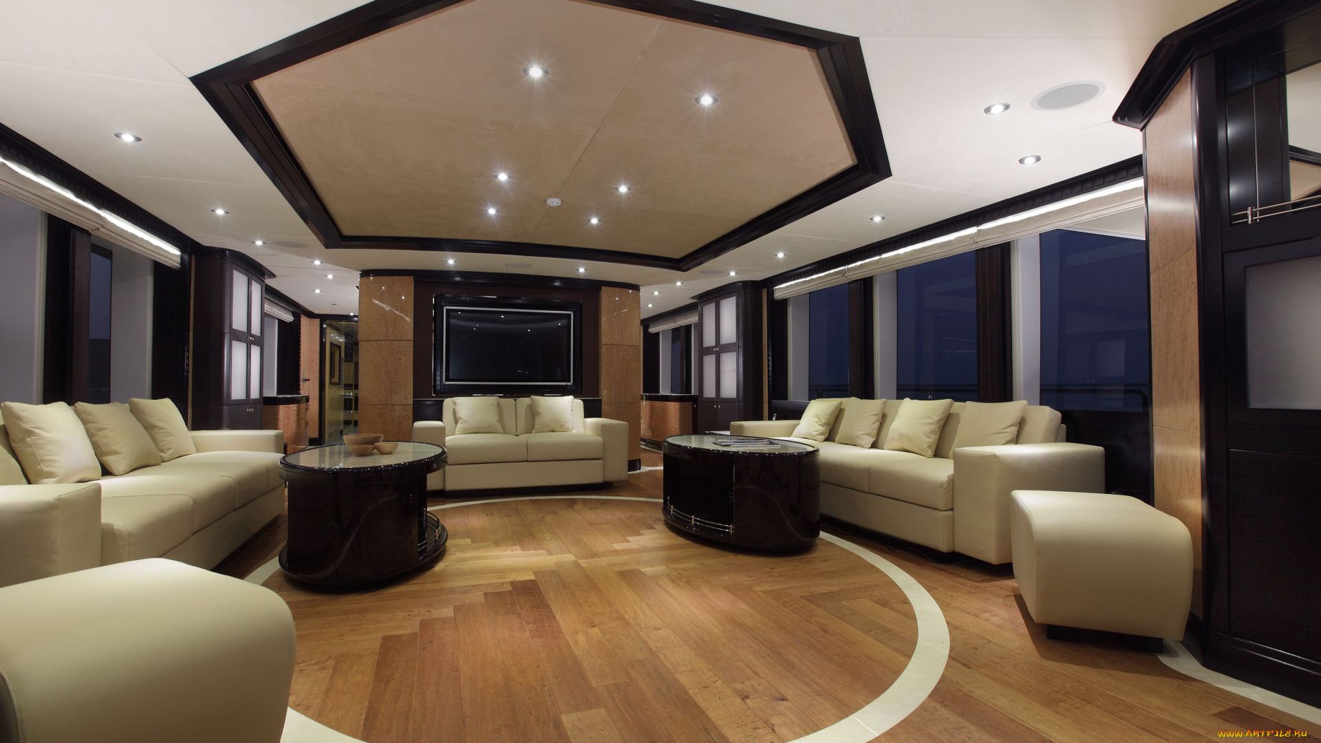 интерьер, каюты, помещения, на, корабле, яхта