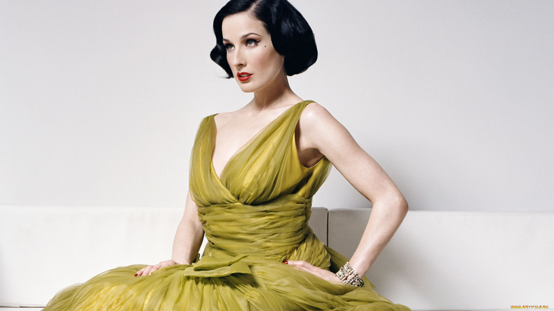 Dita, Von, Teese, девушки, , , , шелковое, платье