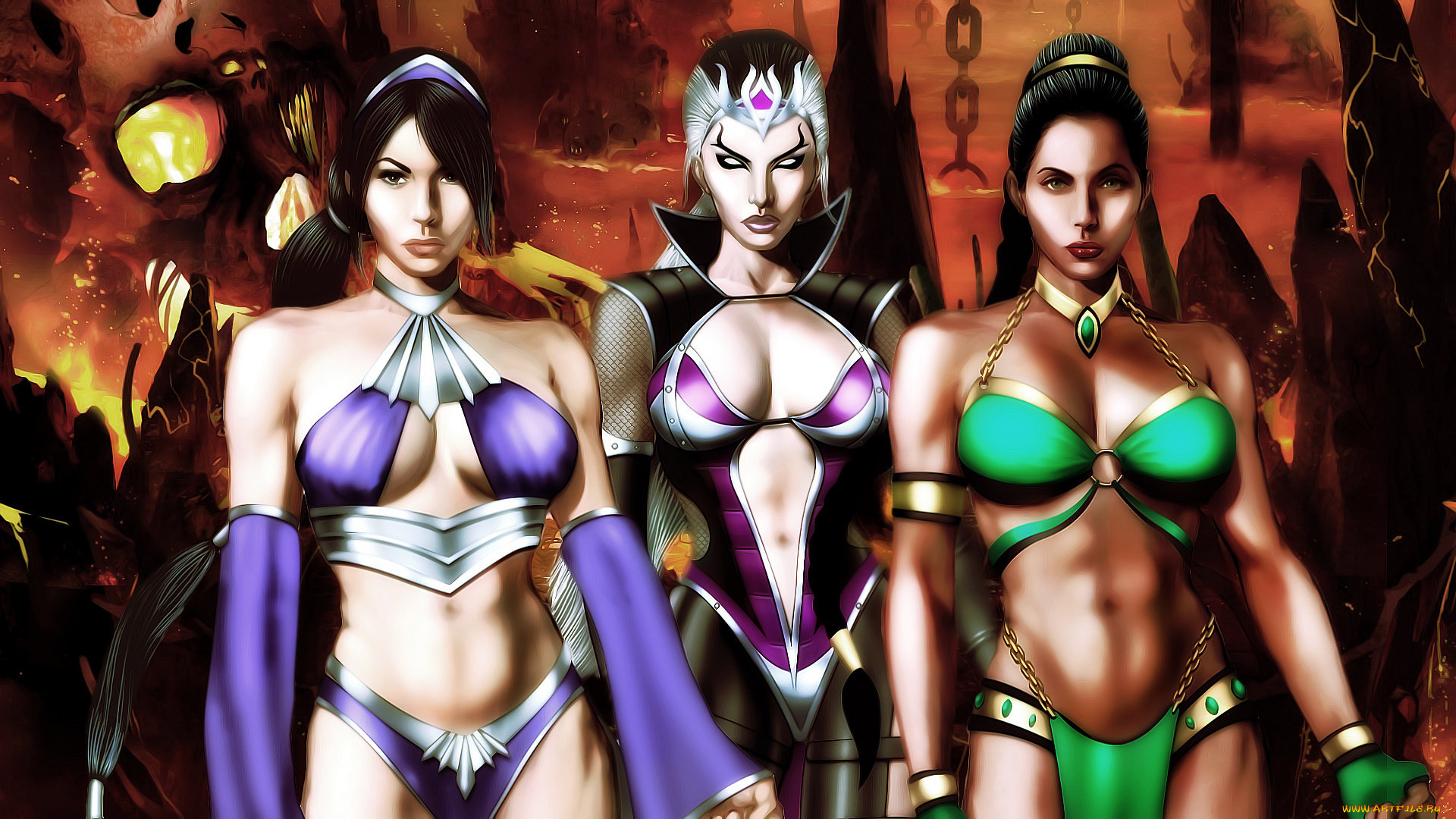 kitana, sindel, jade, видео, игры, mortal, kombat