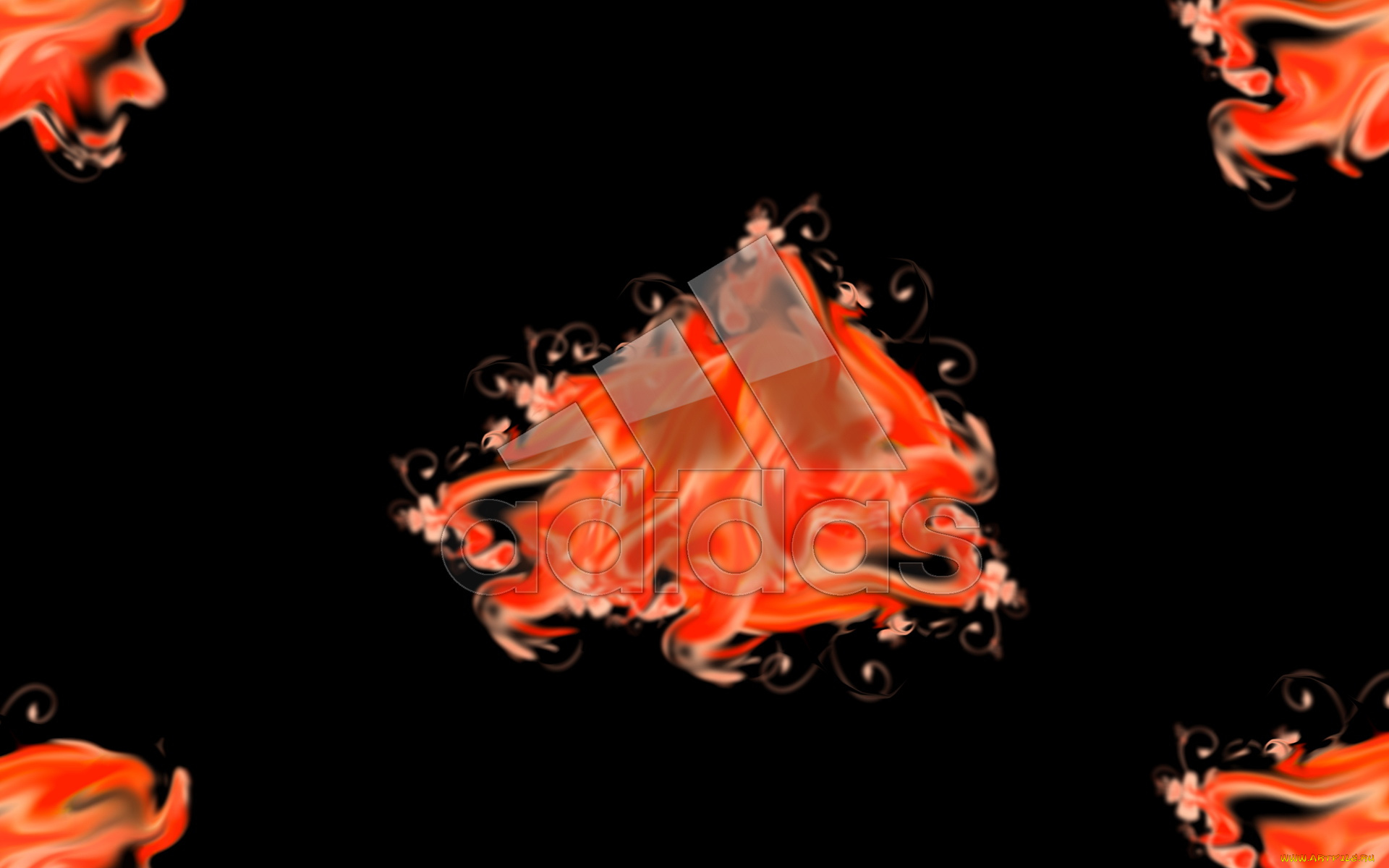 бренды, adidas, графика, тёмный, фон