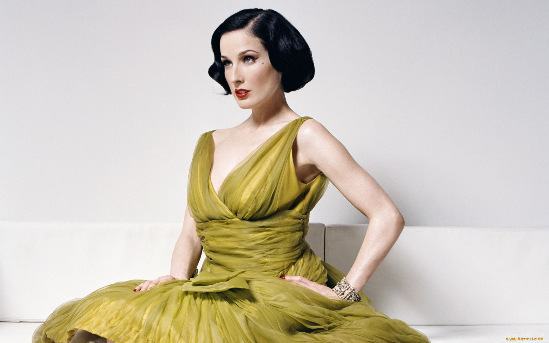 Dita, Von, Teese, девушки, , , , шелковое, платье