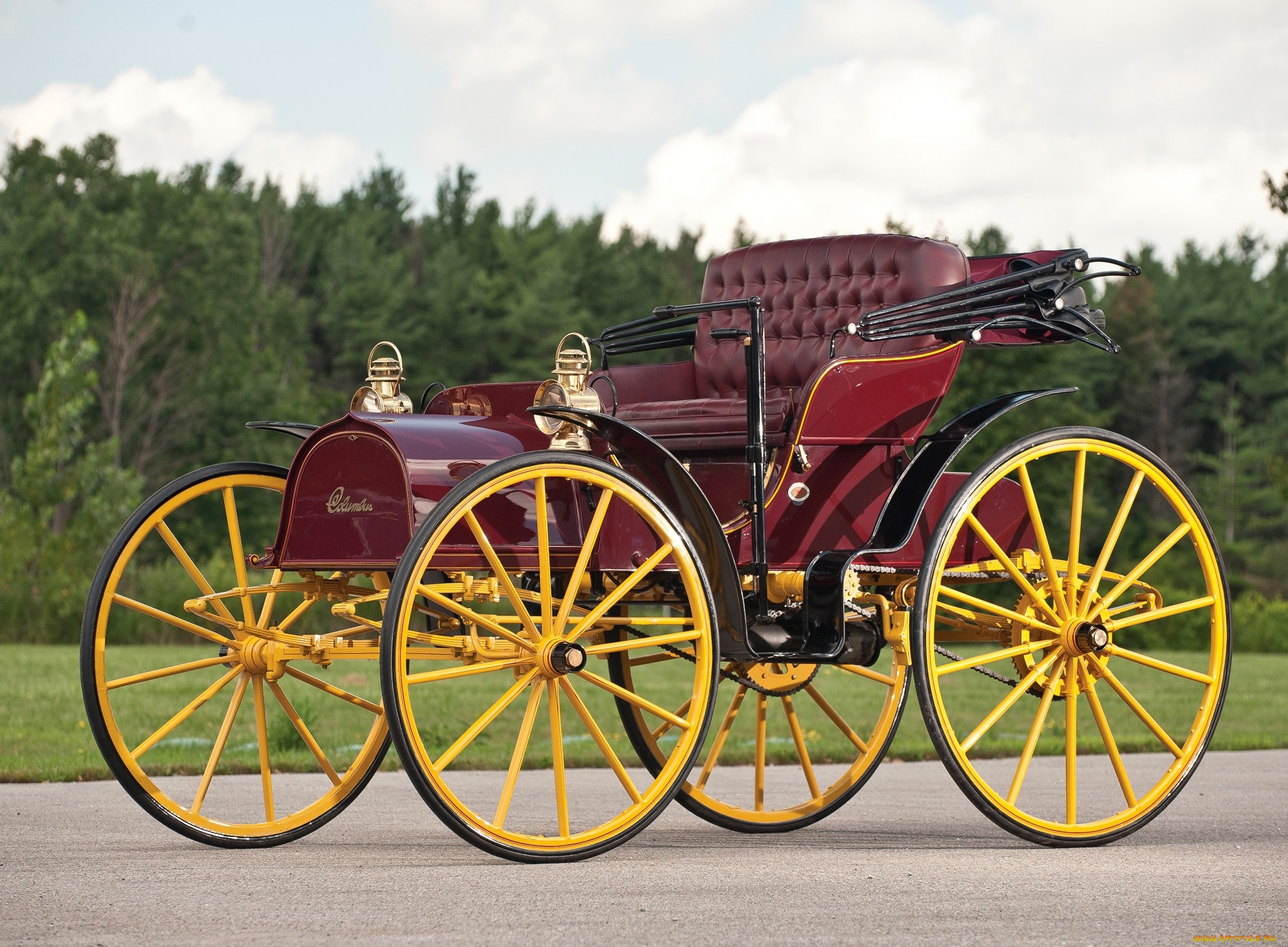 автомобили, классика, автомобиль, дорога, деревья