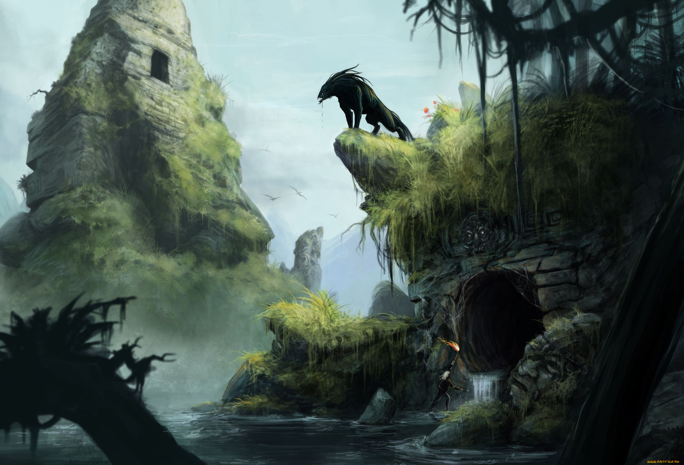 фэнтези, иные, миры, времена, пещера