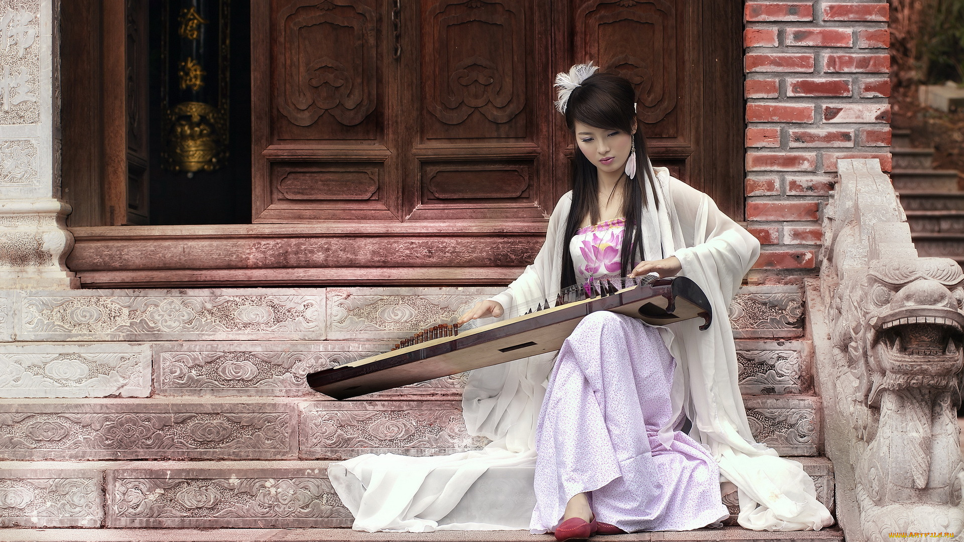 -Unsort, Азиатки, девушки, unsort, азиатки, крыльцо