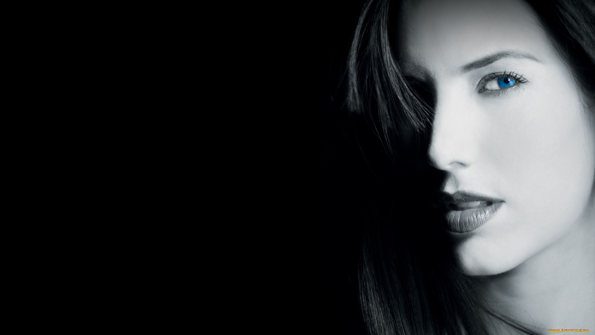 Gaby, Espino, девушка, девушки, , , лицо, синие, глаза, темный, фон