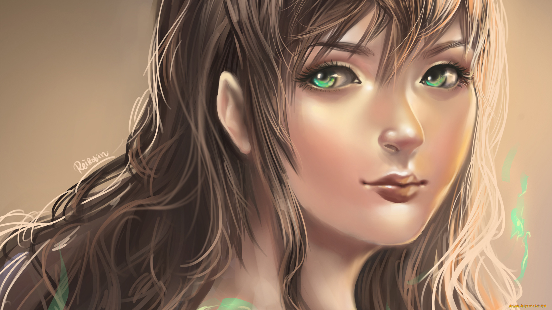 рисованные, люди, взгляд, волосы