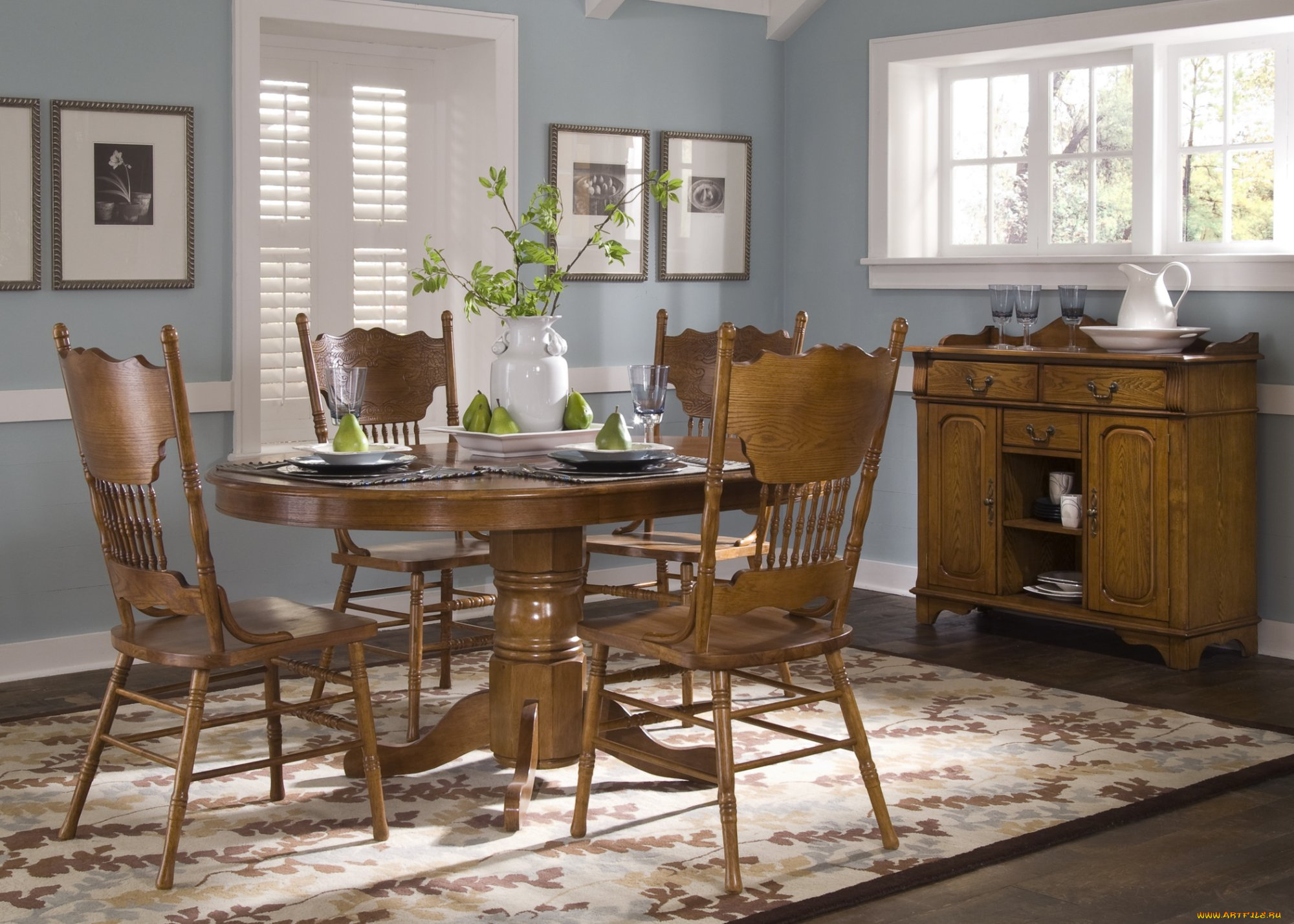 интерьер, столовая, комната, стол, стулья