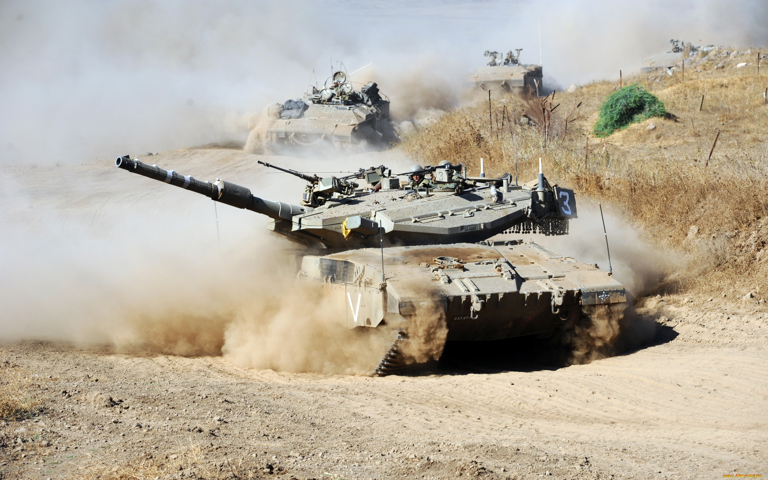 на, марше, техника, военная, пыль, колонна, танки, марш