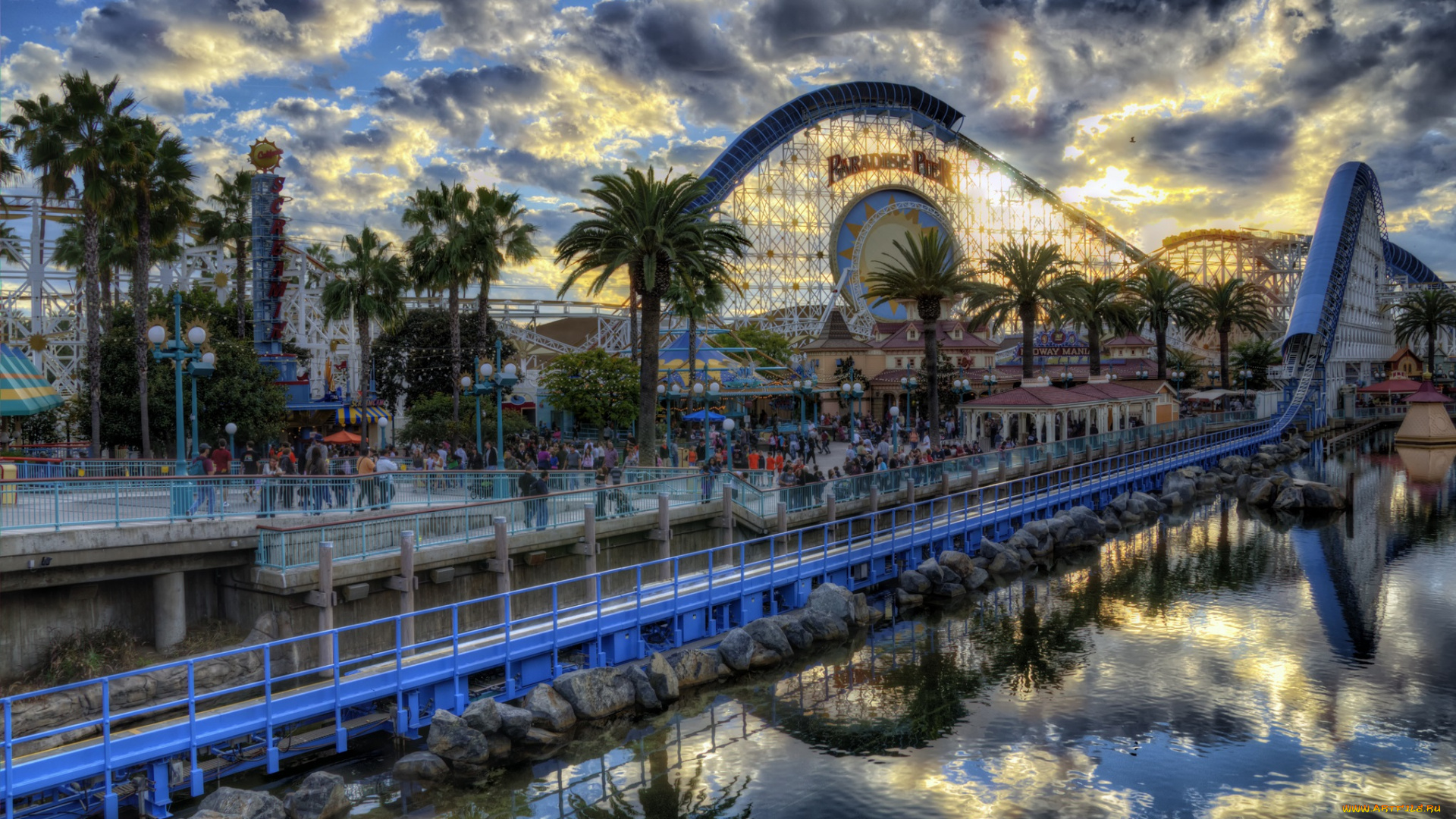 california, dreamin, разное, карусели, качели, аттракционы, водоем, американские, горки, парк