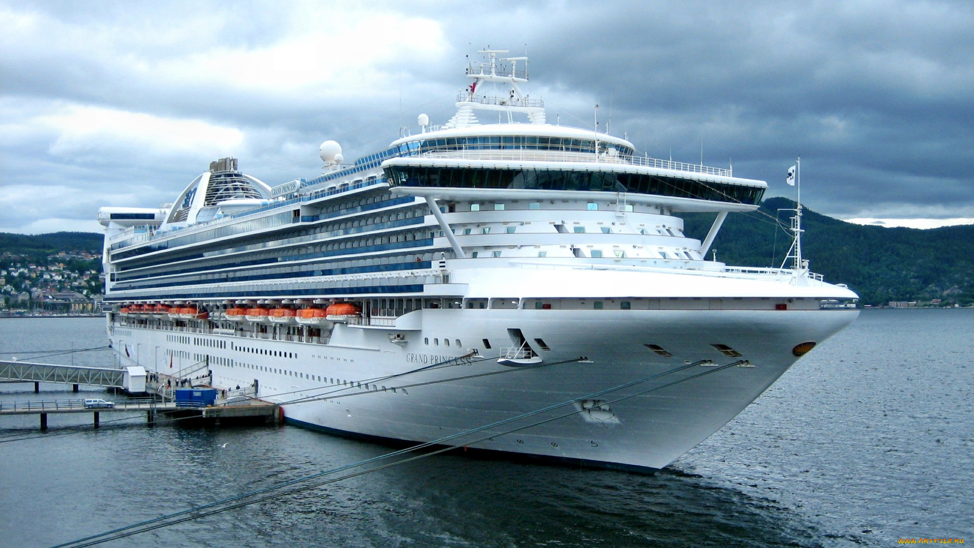 grand, princess, корабли, лайнеры, порт, причал, лайнер, швартовы