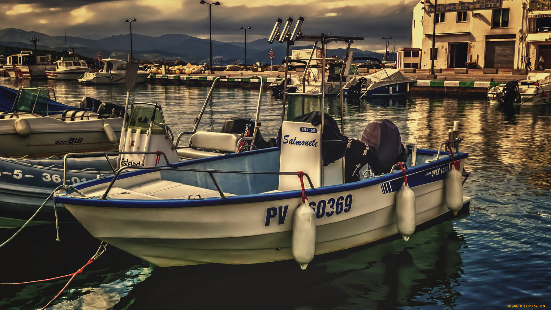 port, de, la, selva, корабли, катера, постройки, причал, река