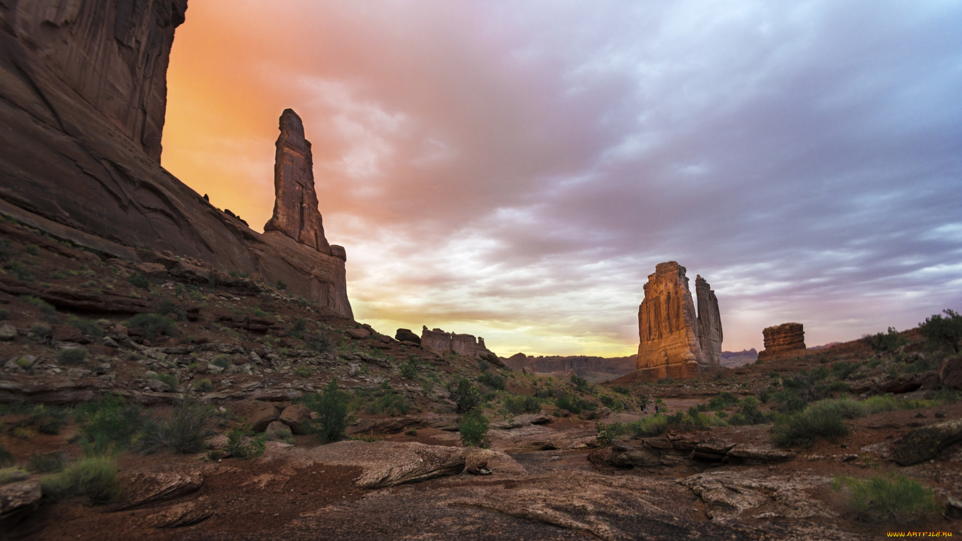 природа, горы, пучки, скалы, трава, пустыня, каменистая