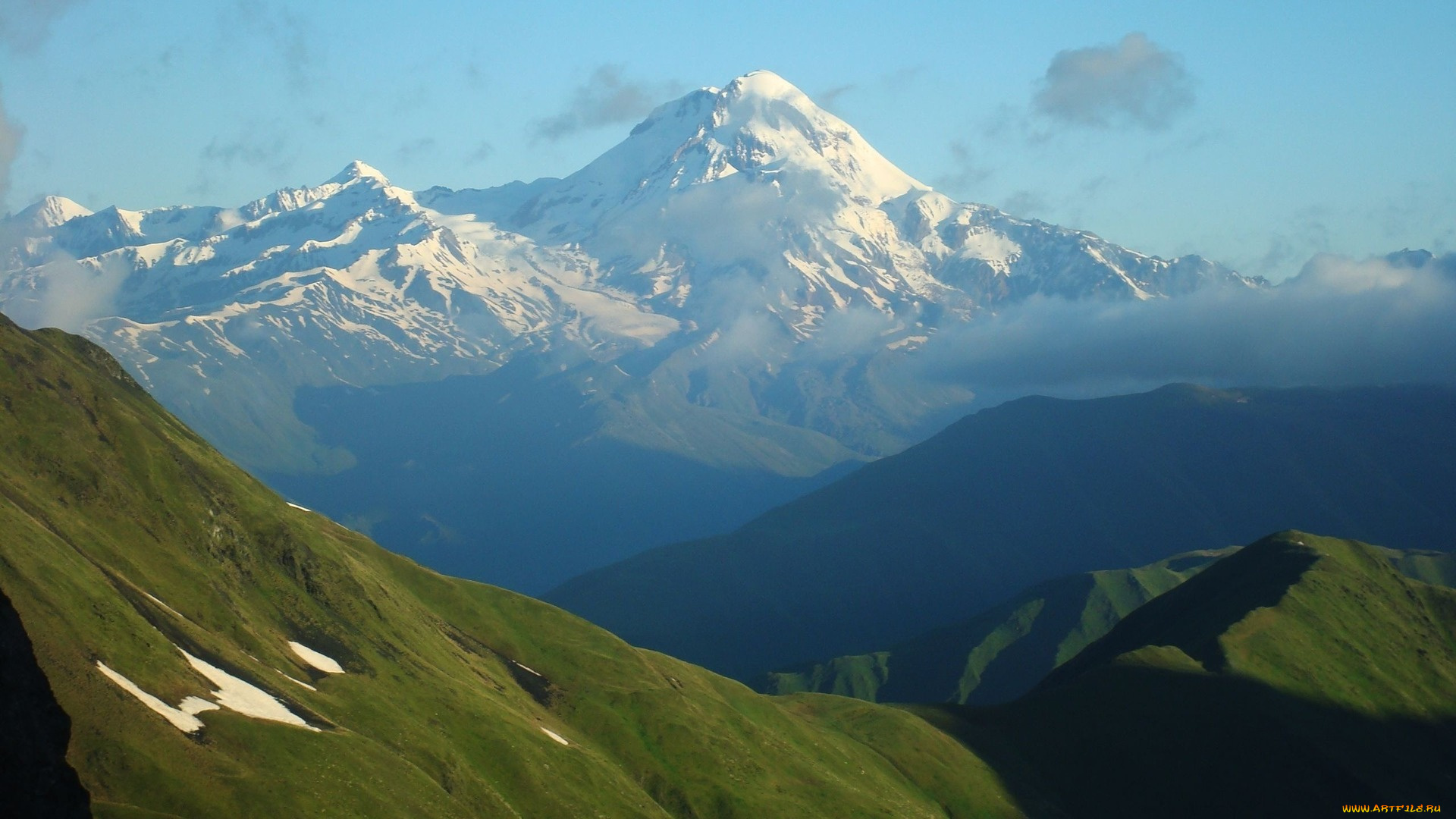 природа, горы, снег, вершина