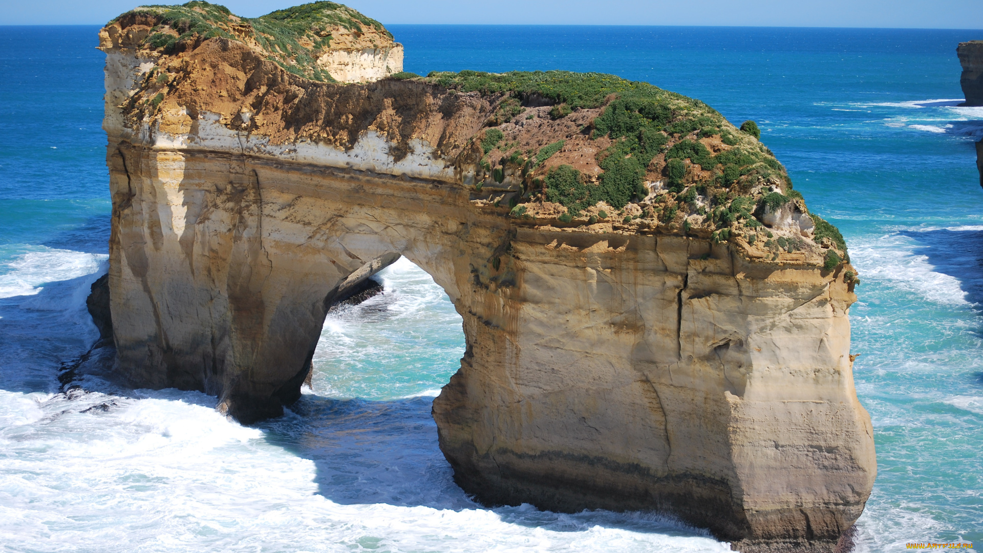 природа, побережье, арка, скала, море