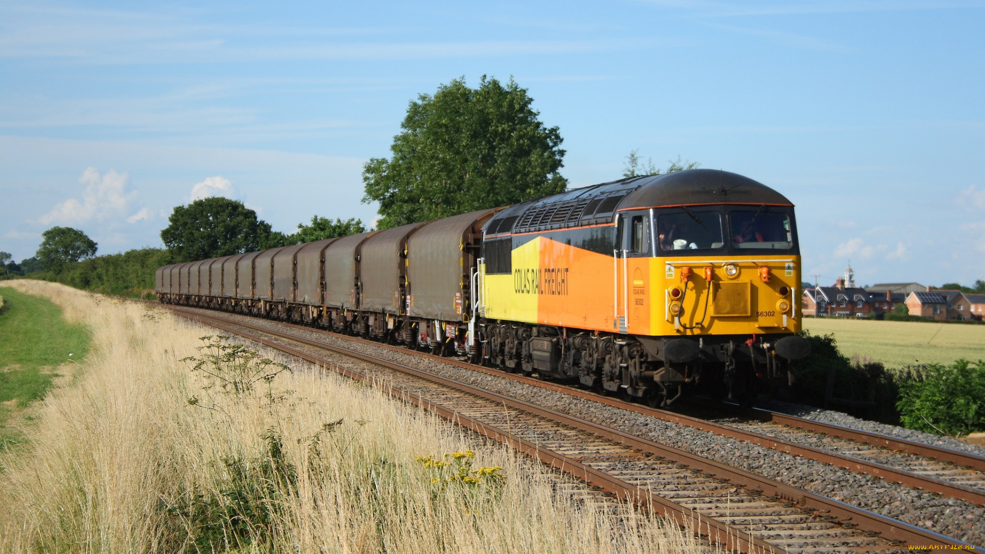 техника, поезда, локомотив, рельсы, железная, дорога, вагоны, грузовой, состав