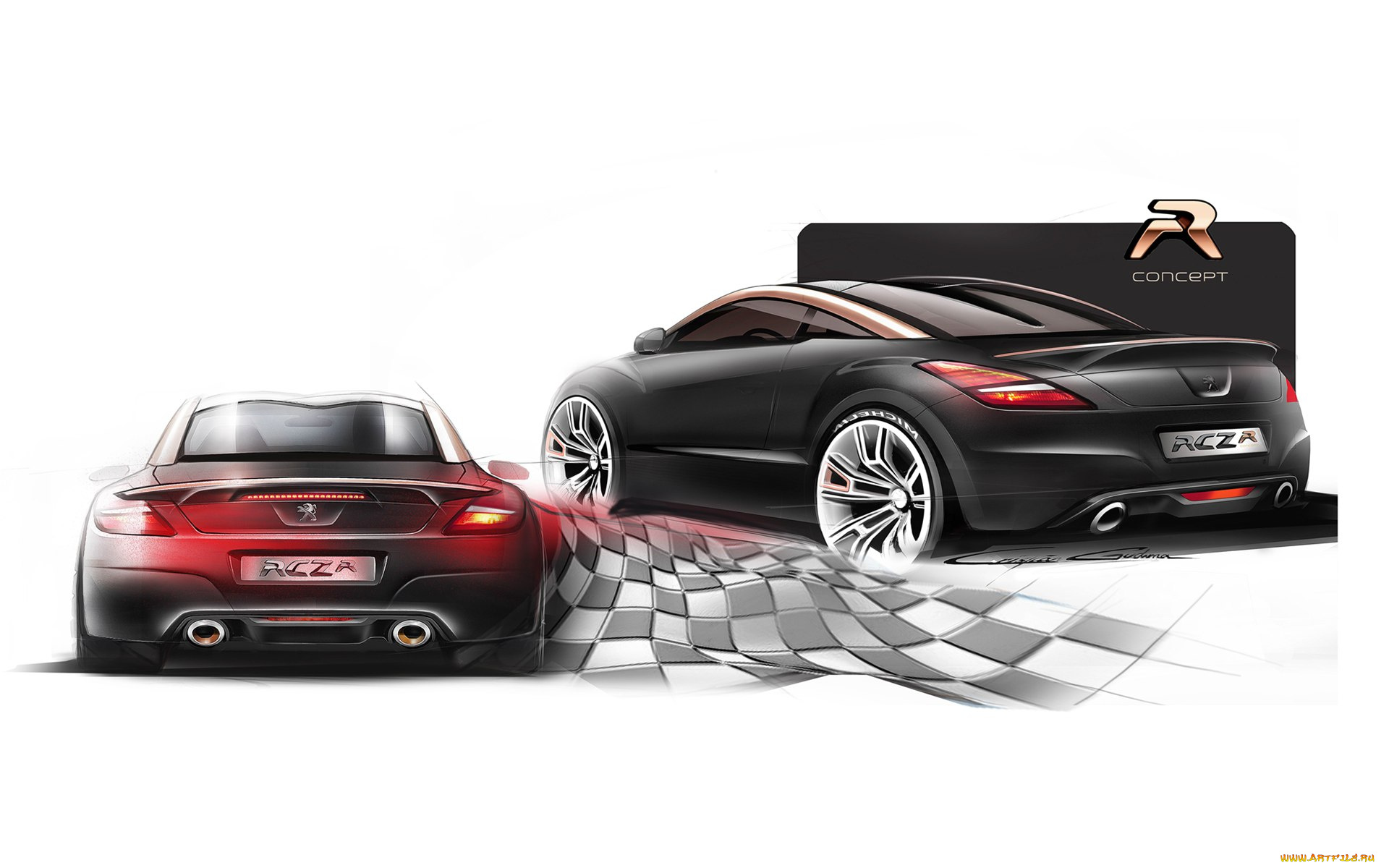 автомобили, векторная, графика, peugeot, rcz, r