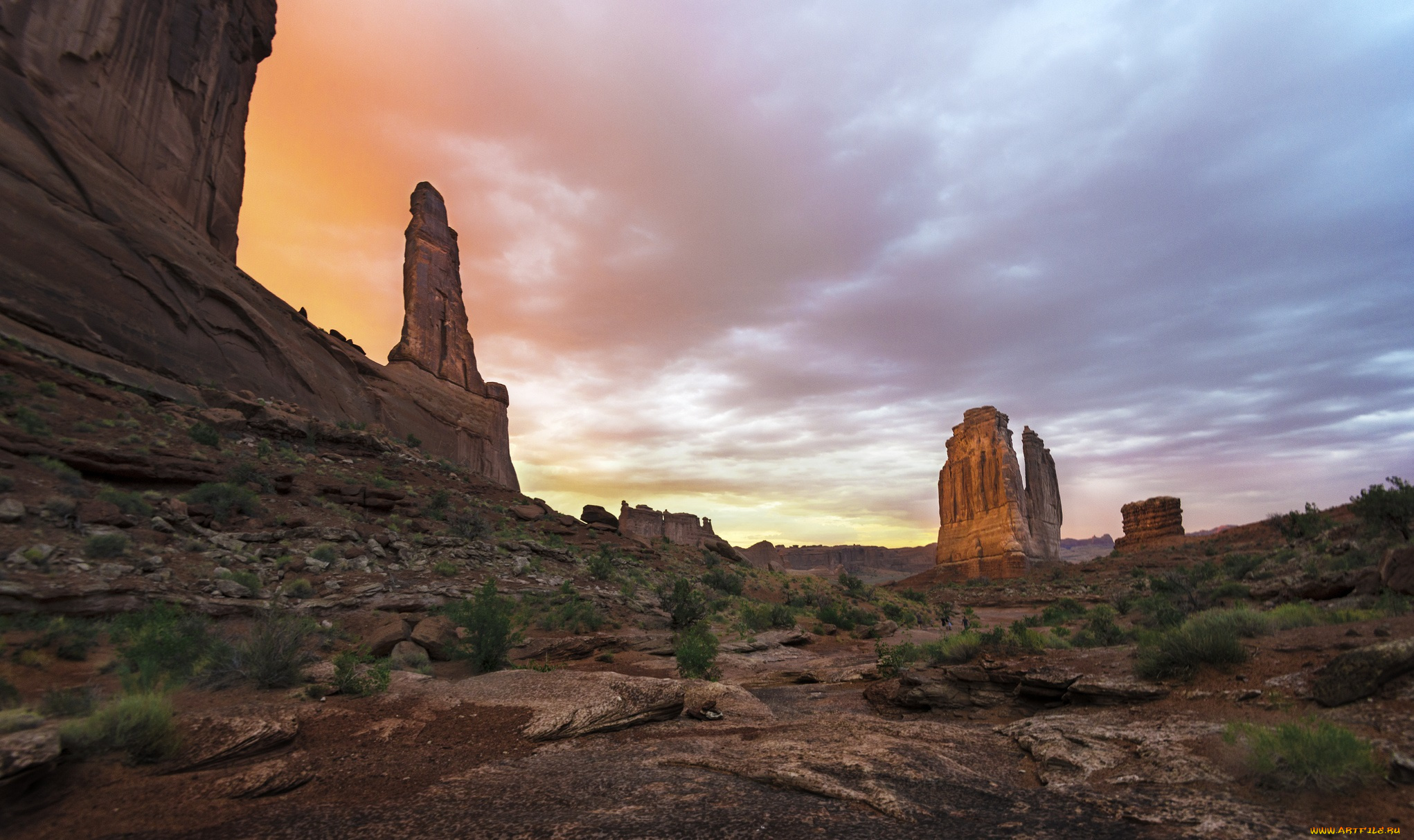 природа, горы, пучки, скалы, трава, пустыня, каменистая