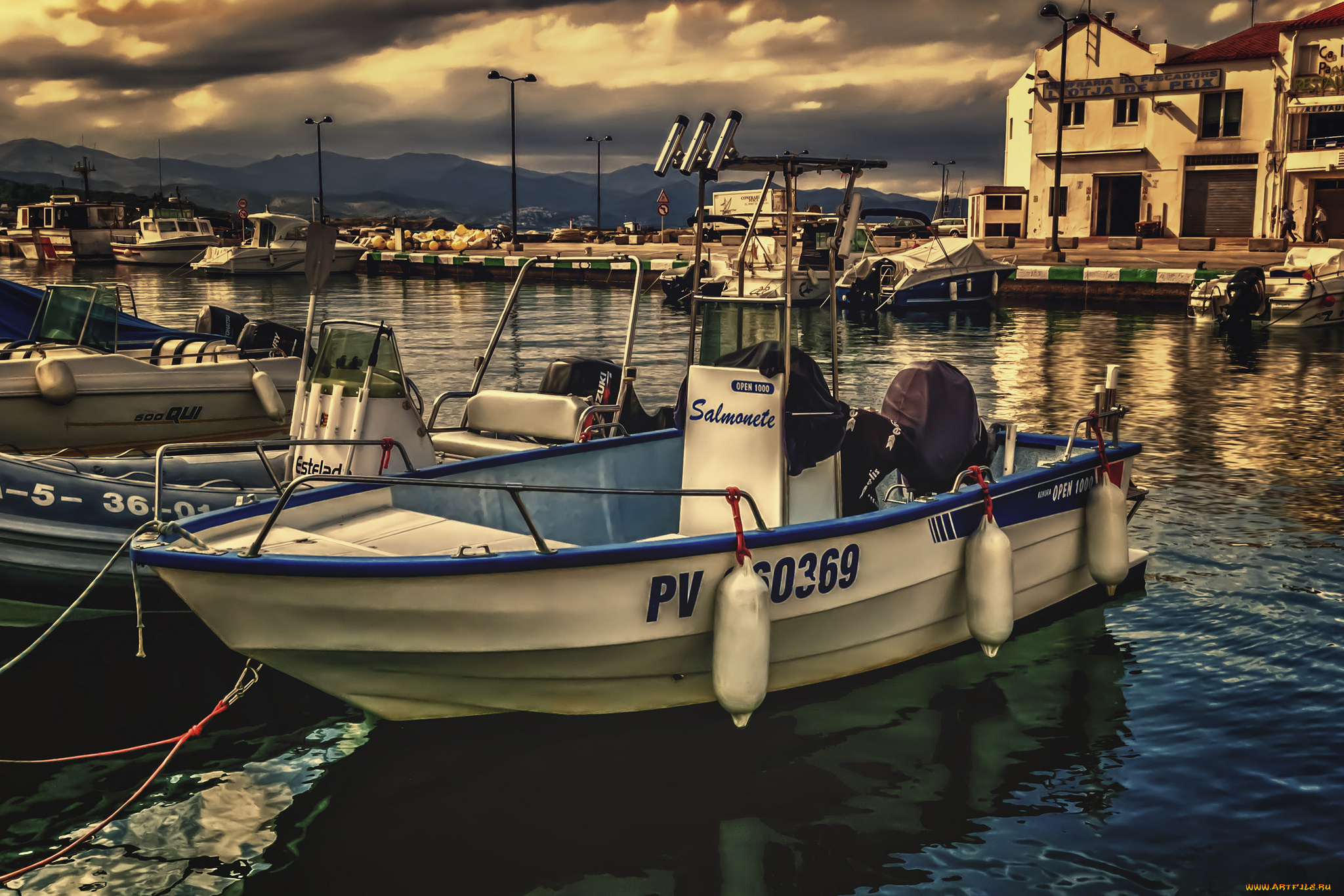 port, de, la, selva, корабли, катера, постройки, причал, река