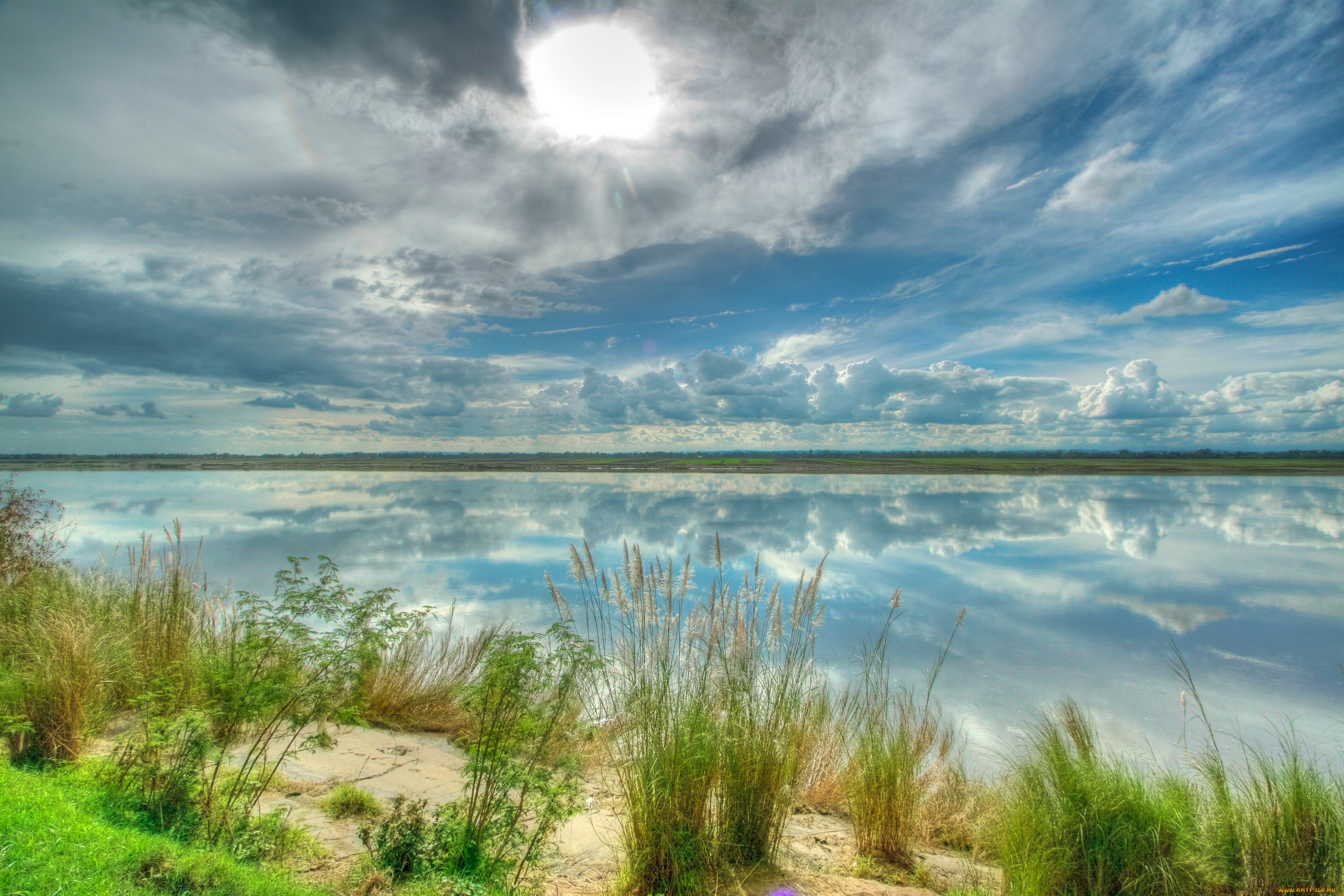 природа, побережье, филиппины, море, трава, песок