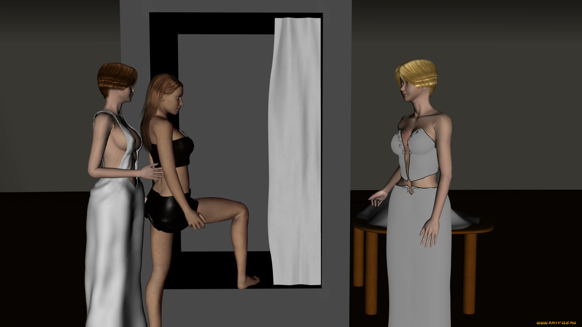 3д, графика, люди, , people, фон, взгляд, девушки